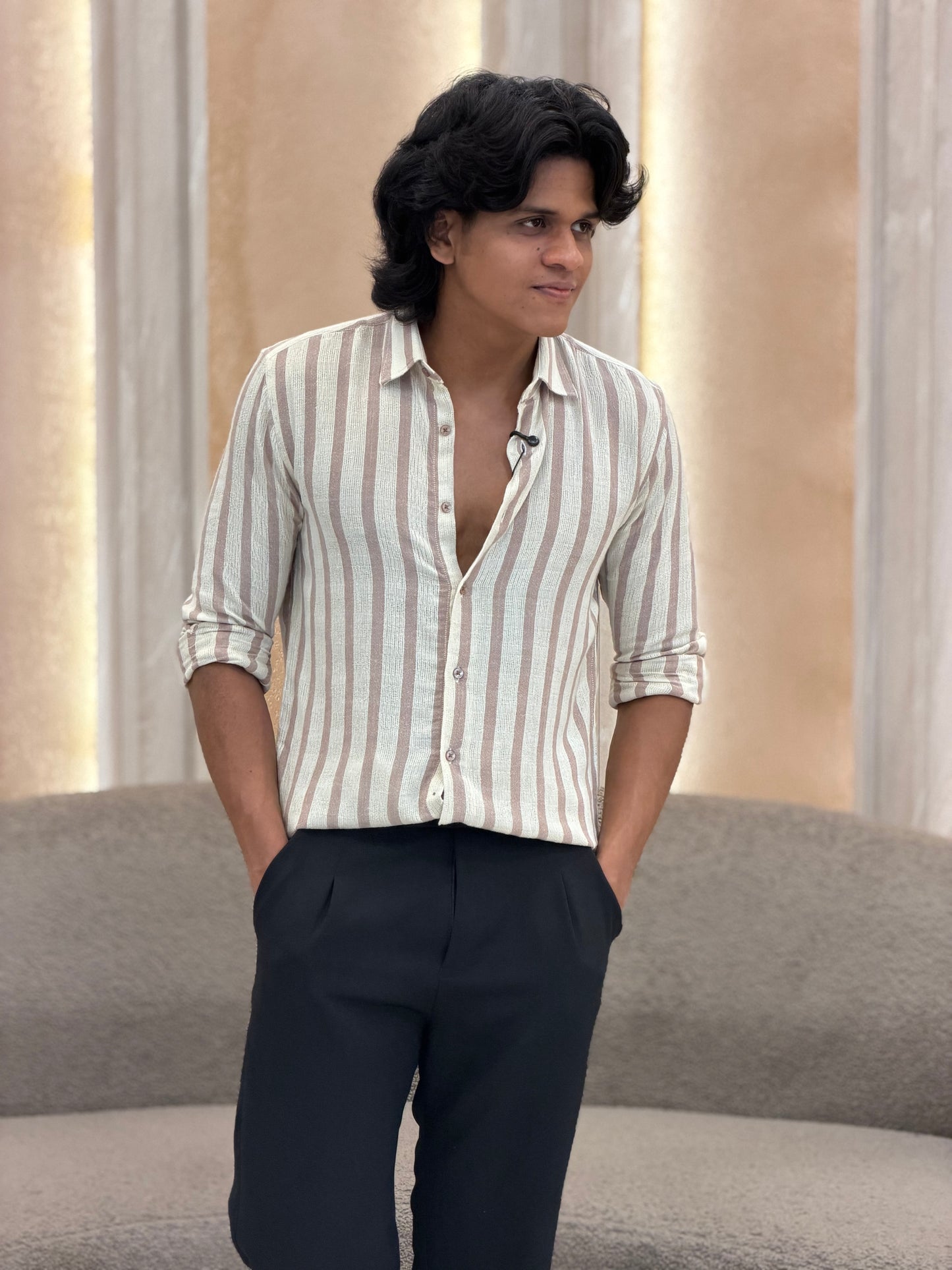 MENS LINEN SHIRT - IHA 33166