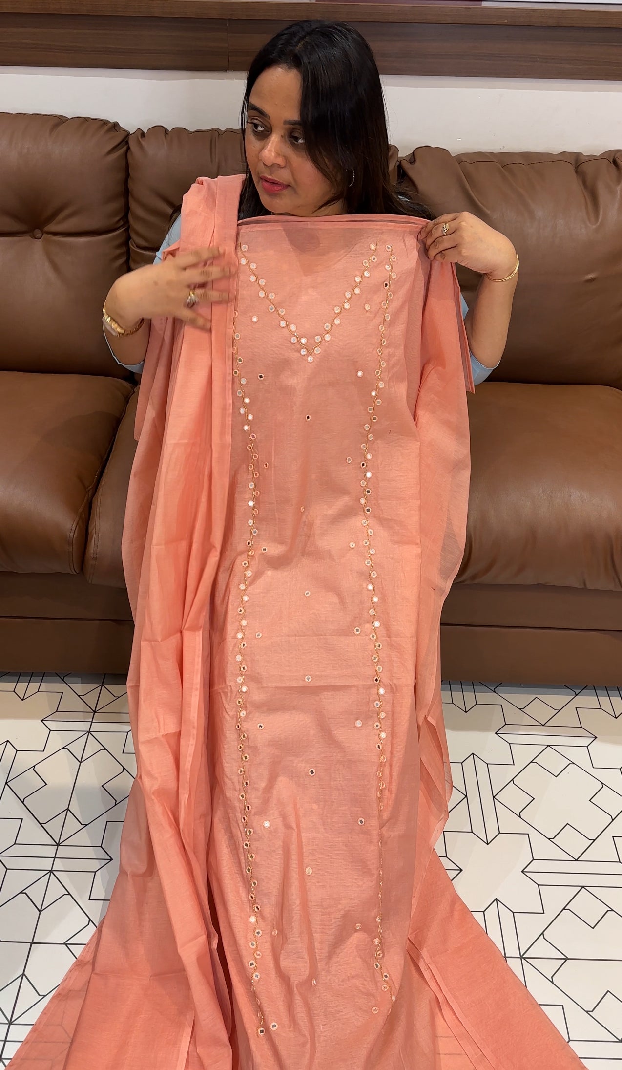 FORWARD MALAI CHANDERI TOP, BOTTOM AND DUPATTA - IHA 27299