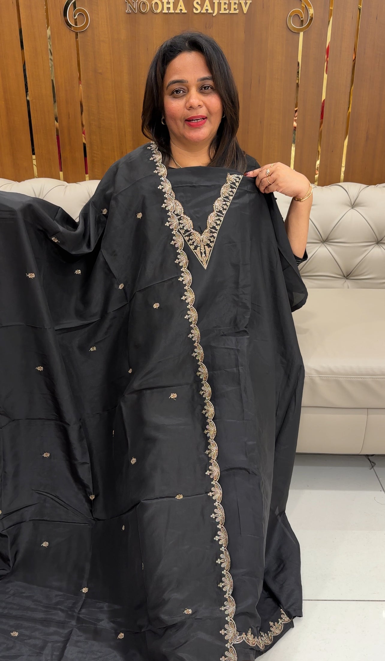 CRAPE UNSTITCHED SALWAR SUITS - IHA 25896