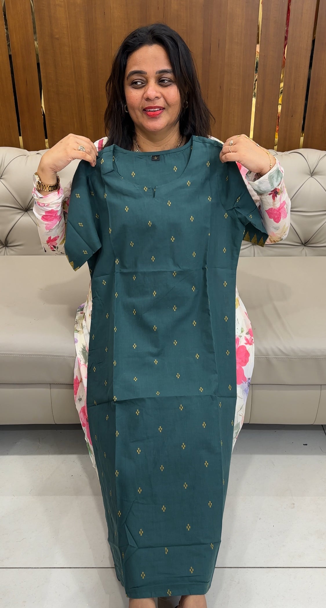 HAND LOOM COTTON LONG TOPS - IHA 26118