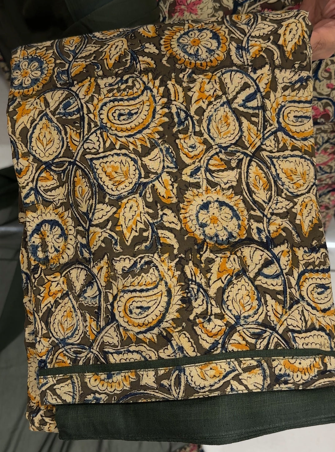 KALAMKARI UNSTITCHED SALWAR SUITS - IHA 25686