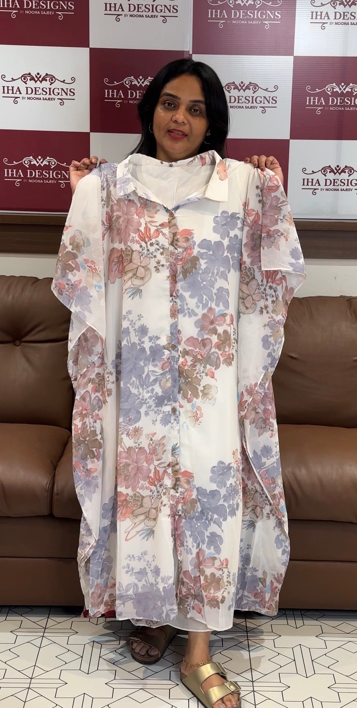 IHA'S IN-HOUSE PRINTED GEORGETTE KAFTAN TOPS - IHA 31155