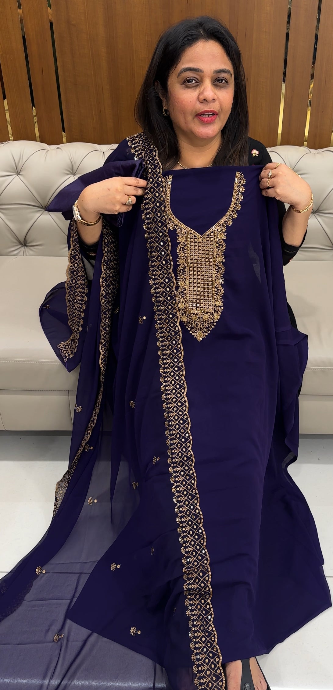 FAUX GEORGETTE UNSTITCHED SALWAR SUITS - IHA 26004