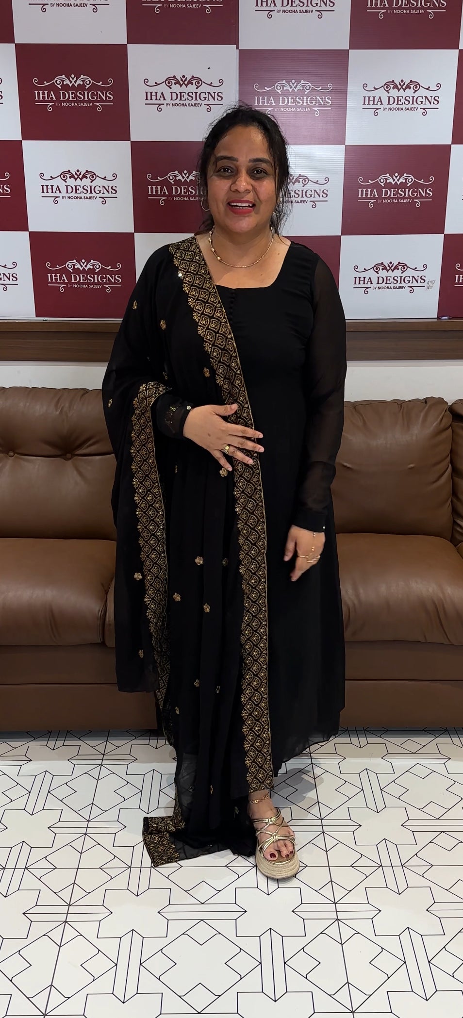 IHA'S IN-HOUSE GEORGETTE SLITTED TOP AND DUPATTA - IHA 26565