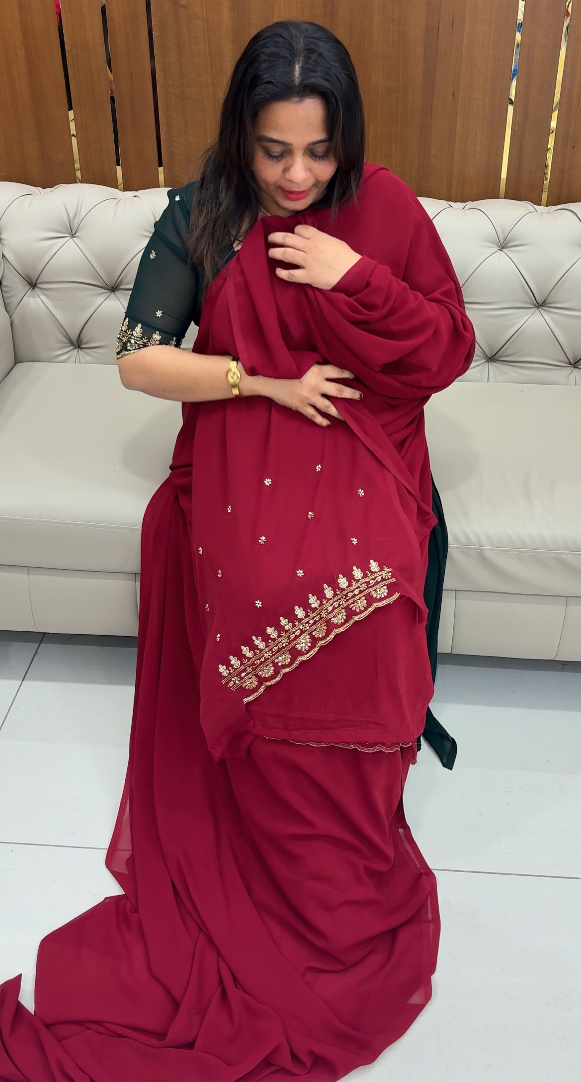 FAUX GEORGETTE SAREES - IHA 25709