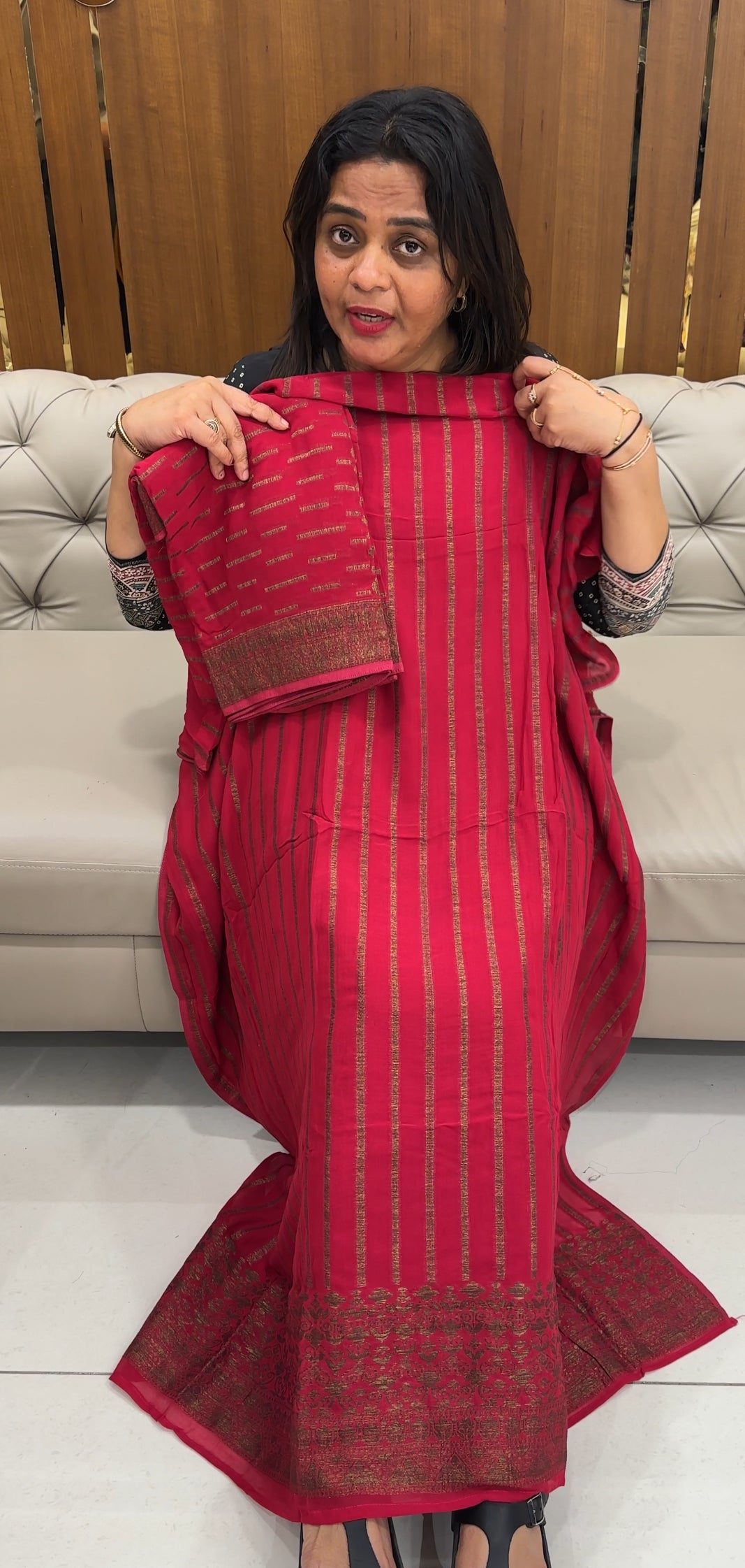 GEORGETTE BANARASI UNSTITCHED SALWAR SUITS - IHA 25973