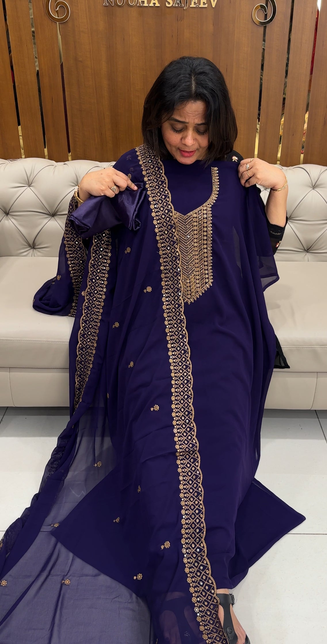 FORWARD FAUX GEORGETTE UNSTITCHED SALWAR SUITS - IHA 26009