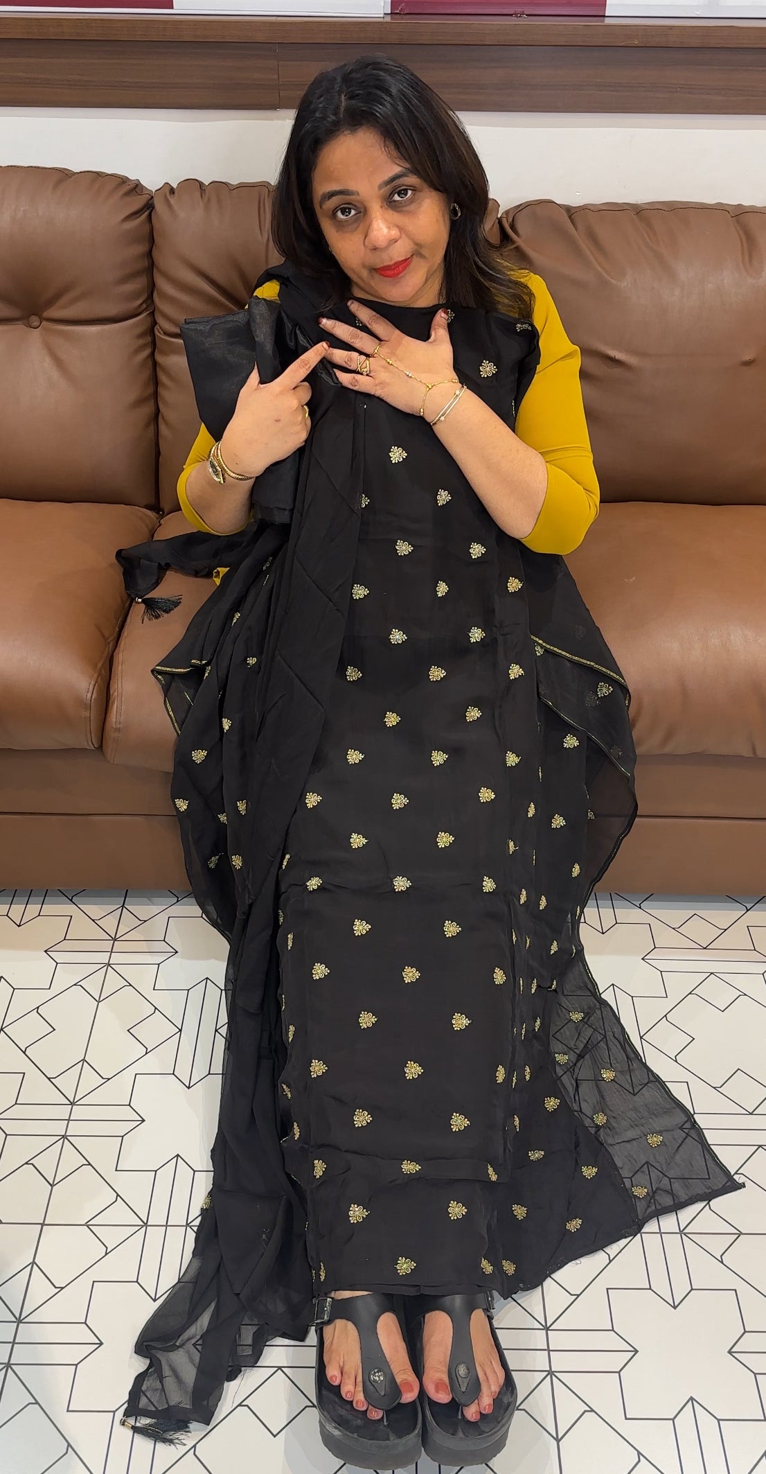 VISCOSE ORGANZA UNSTITCHED SALWAR SUITS - IHA 24735