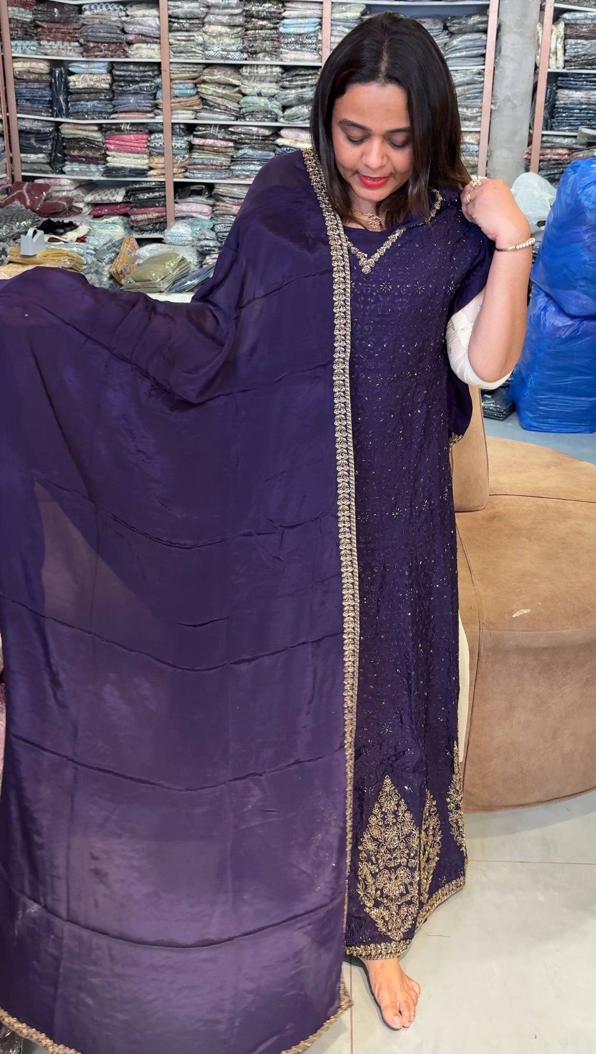 DESIGNER PARTY WEAR TOP AND DUPATTA - IHA 23033