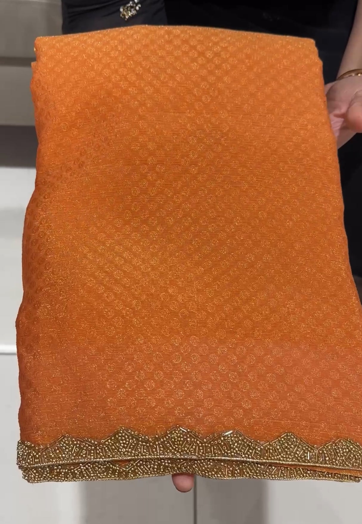 HAND WORKED GEORGETTE SAREES - IHA 24349