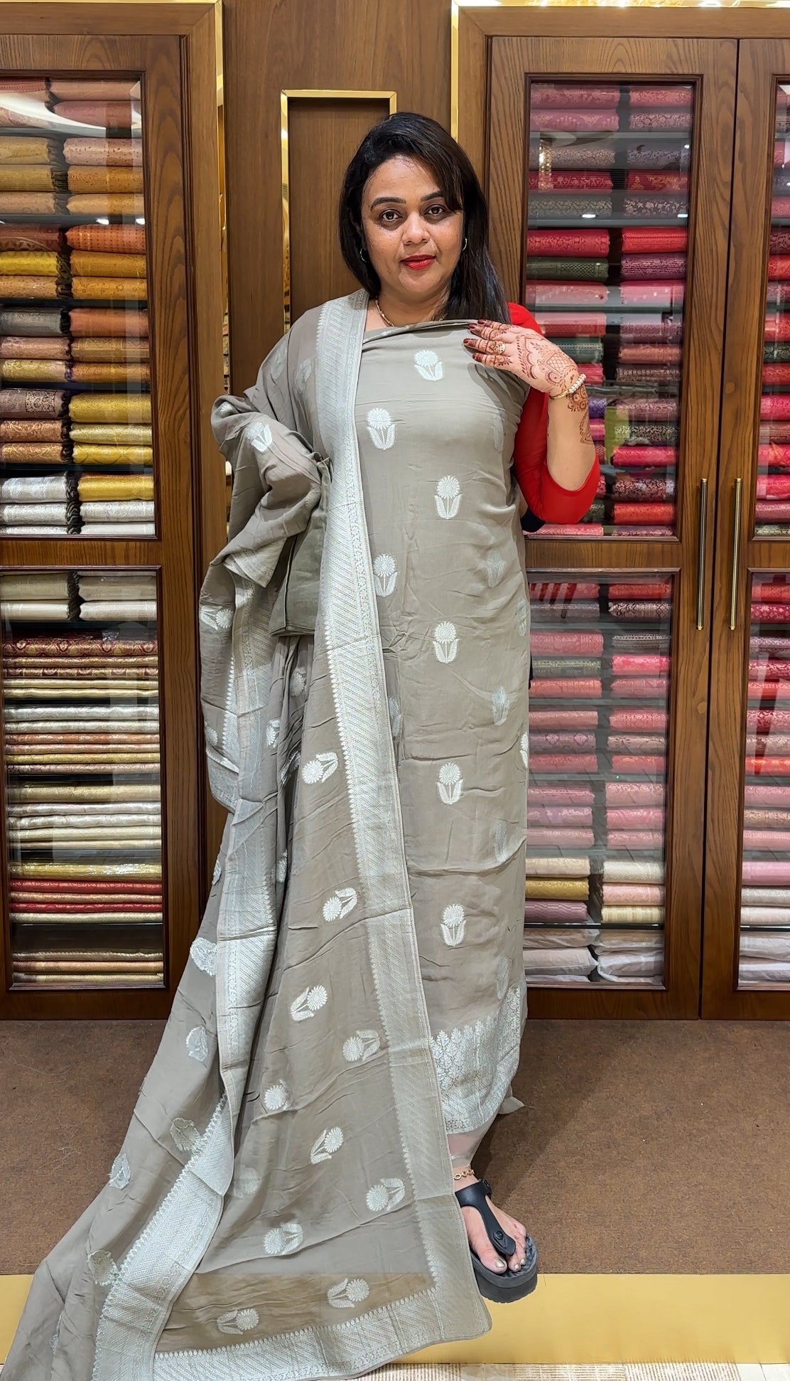VISCOSE GEORGETTE UNSTITCHED SALWAR SUITS - IHA 23687