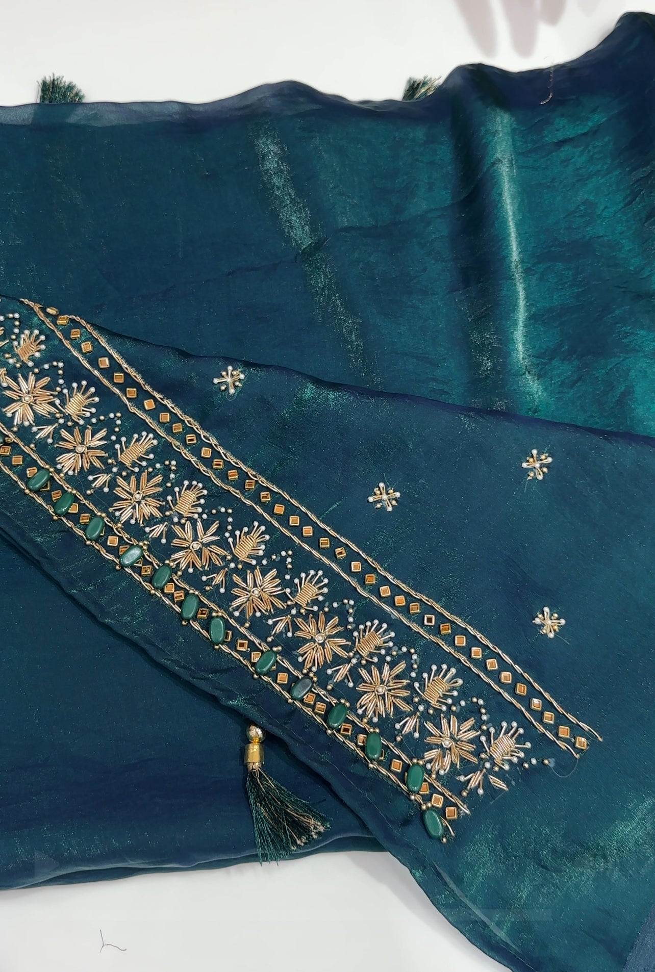 VELVET ORGANZA SAREES - IHA 24923