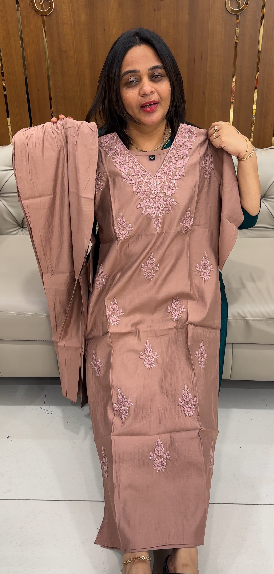 FORWARD SEMI RAW SILK TOP AND BOTTOM - IHA 26087