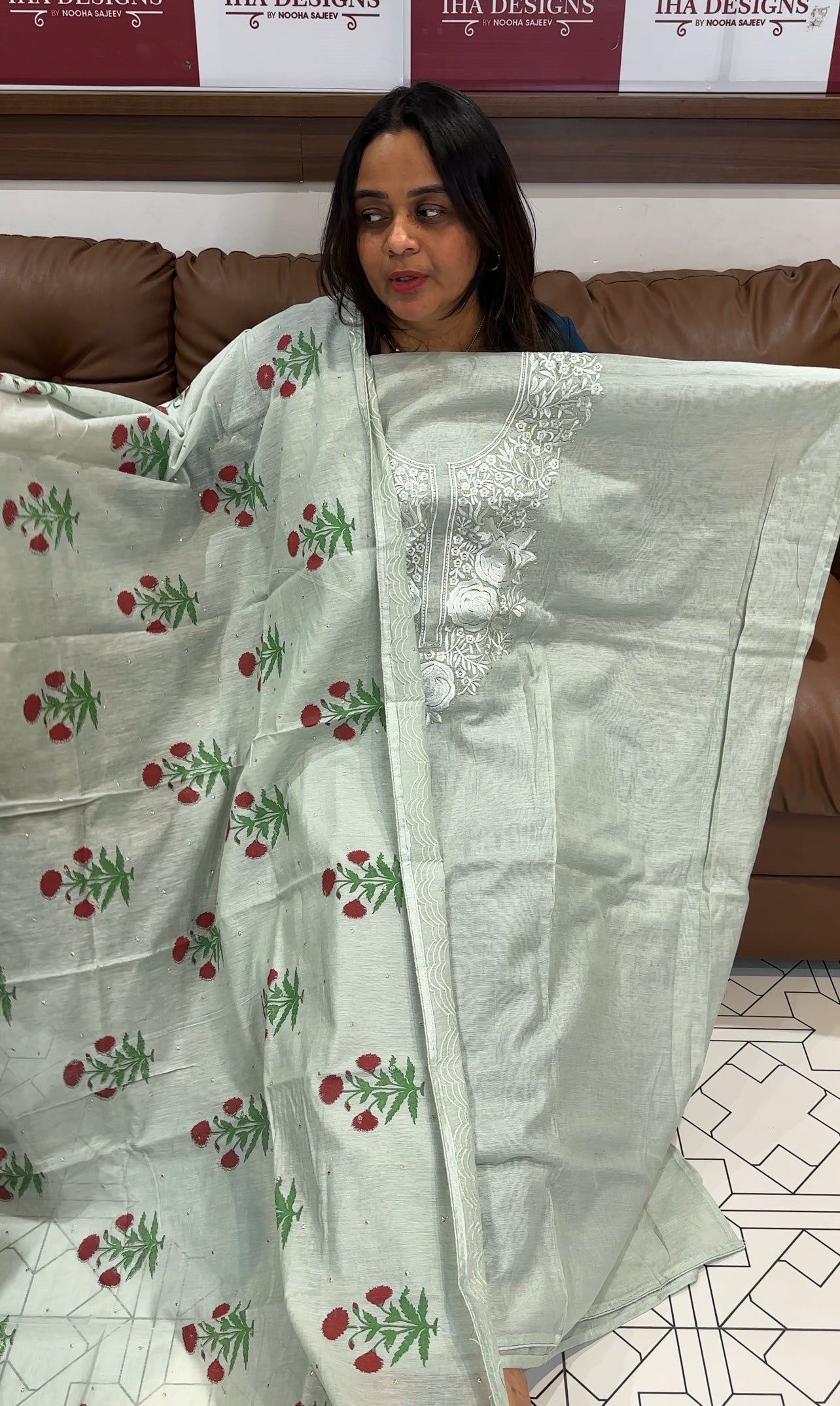 LINEN UNSTITCHED SALWAR SUITS - IHA 27206