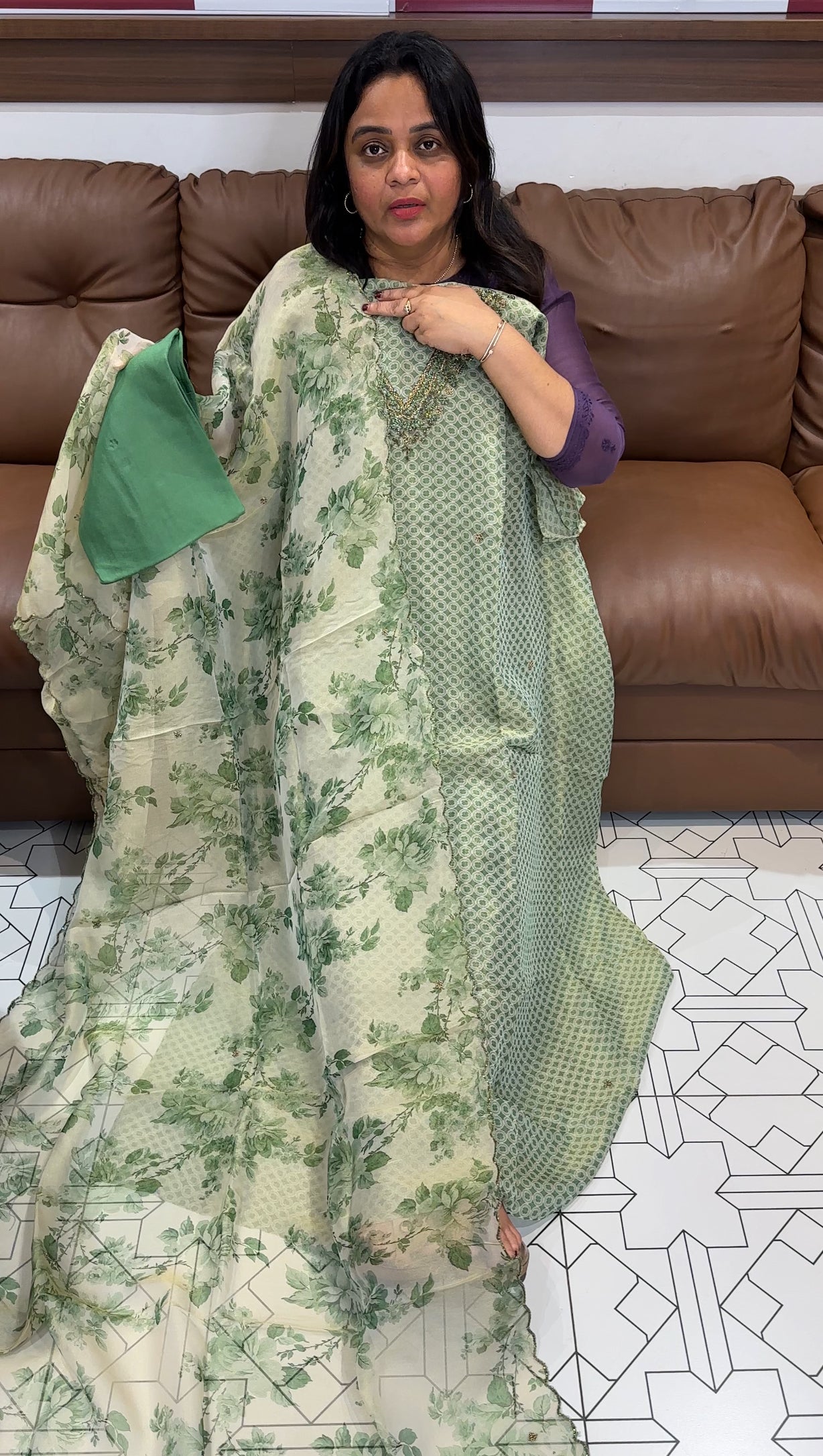 TISSUE UNSTITCHED SALWAR SUITS - IHA 27185
