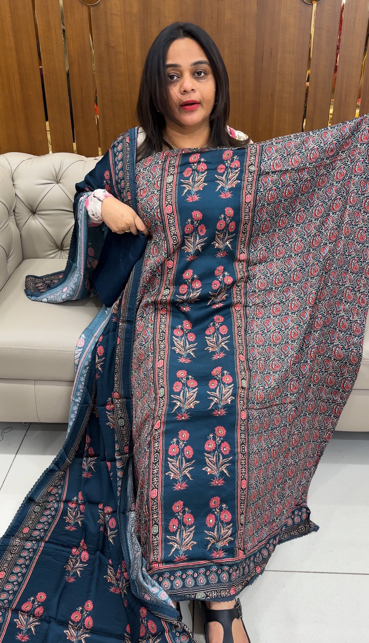 MODAL SILK UNSTITCHED SALWAR SUITS - IHA 26090
