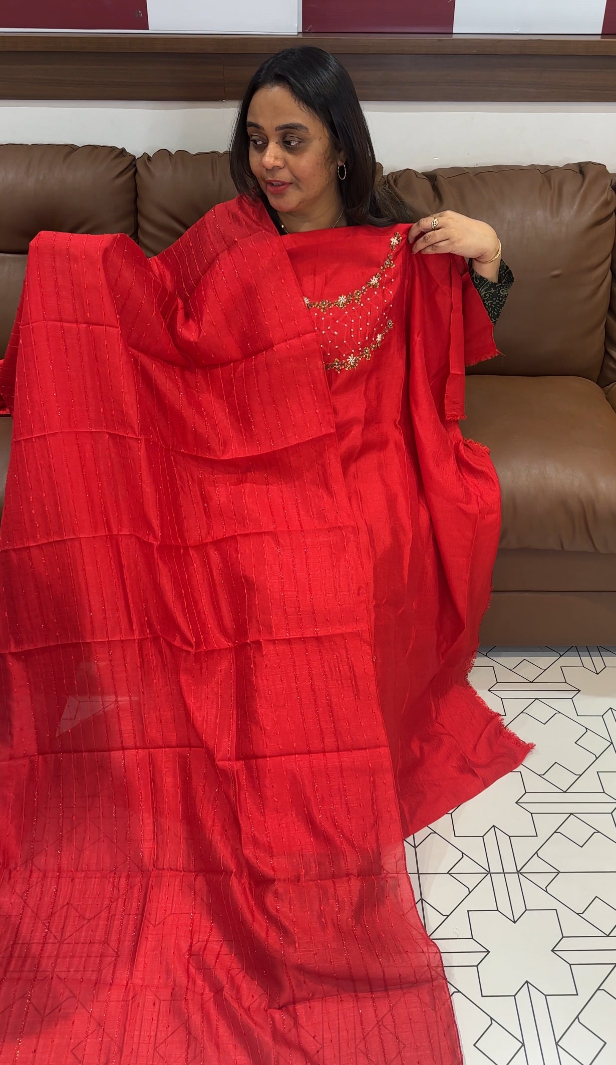 SEMI RAW SILK UNSTITCHED SALWAR SUITS - IHA 27338