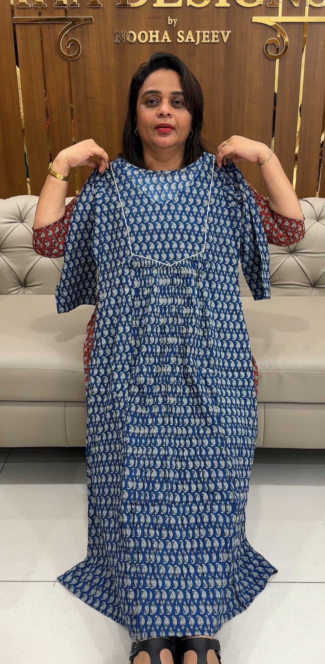 IHA'S IN-HOUSE PRINTED ALINE TOPS - IHA 25550