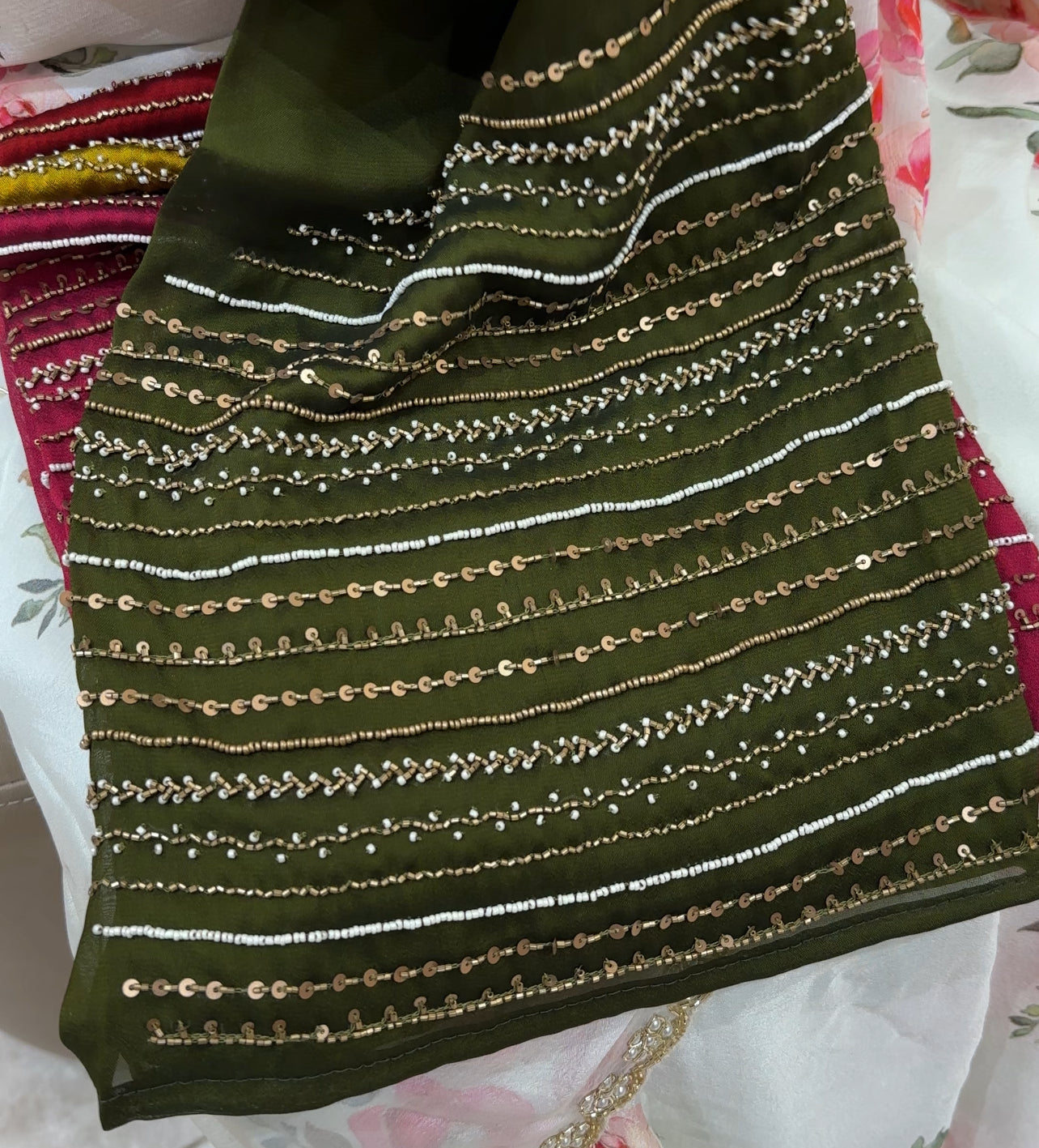 HANDWORKED BLOUSE MATERAI - IHA 25725