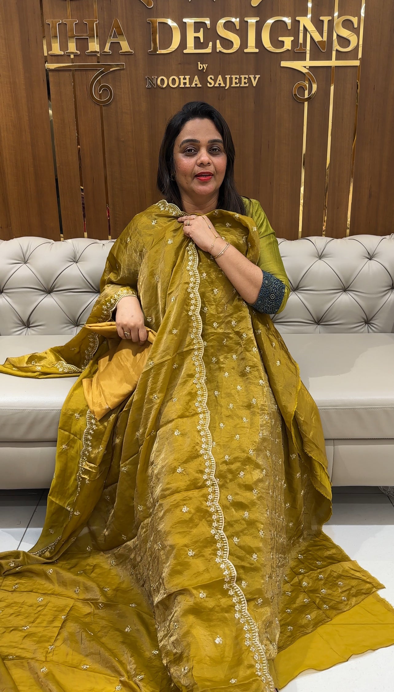 VELVET ORGANZA UNSTITCHED SAWAR SUITS - IHA 24591