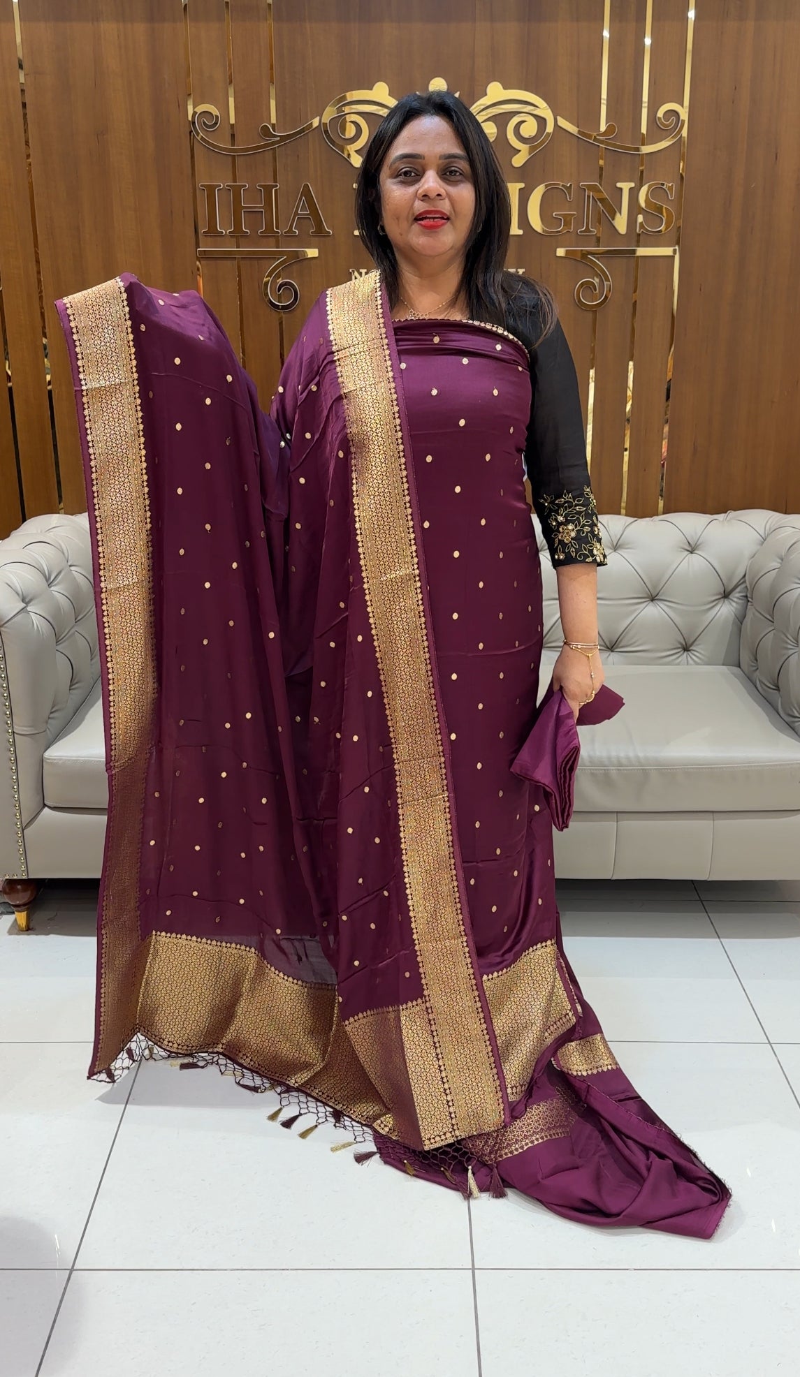 SATIN KATAN UNSTITCHED SALWAR SUITS - IHA 24537