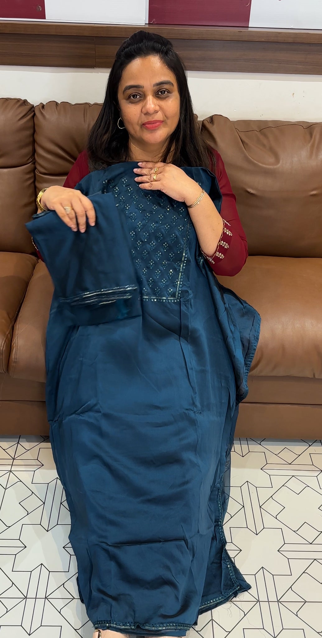 FAUX GEORGETTE UNSTITCHED SALWAR SUITS - IHA 28045