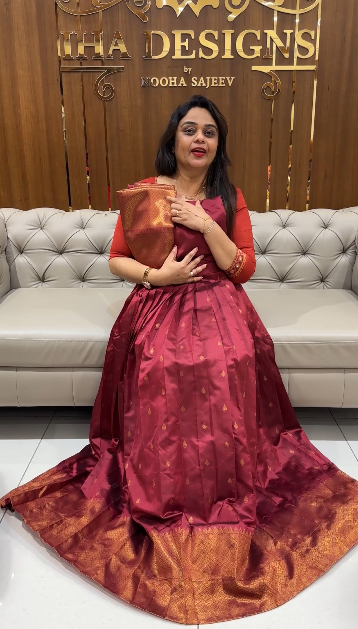 IHA'S IN-HOUSE SEMI STITCHED SKIRT AND TOP MATERIAL - IHA 24485