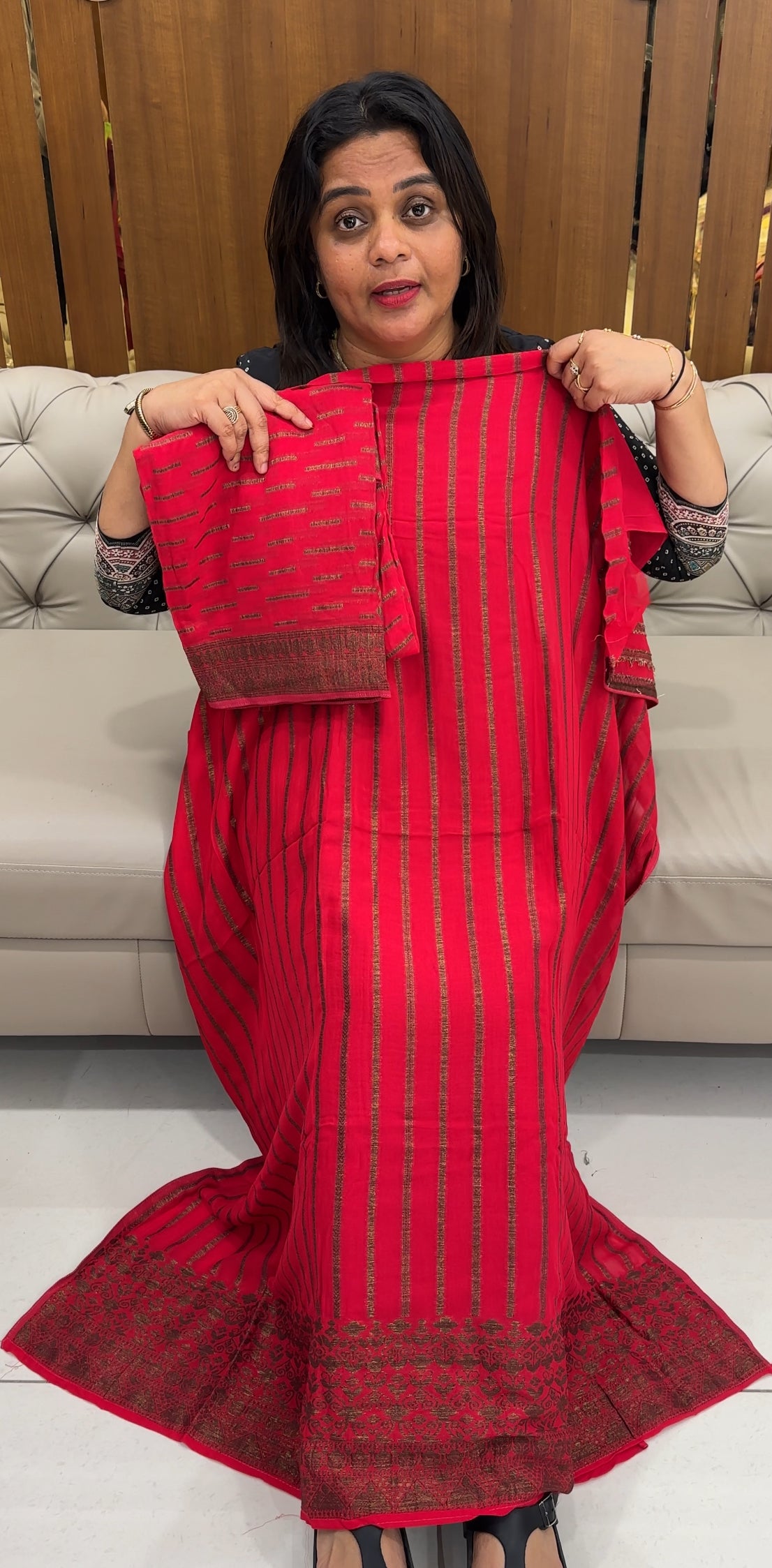 GEORGETTE BANARASI UNSTITCHED SALWAR SUITS - IHA 25973