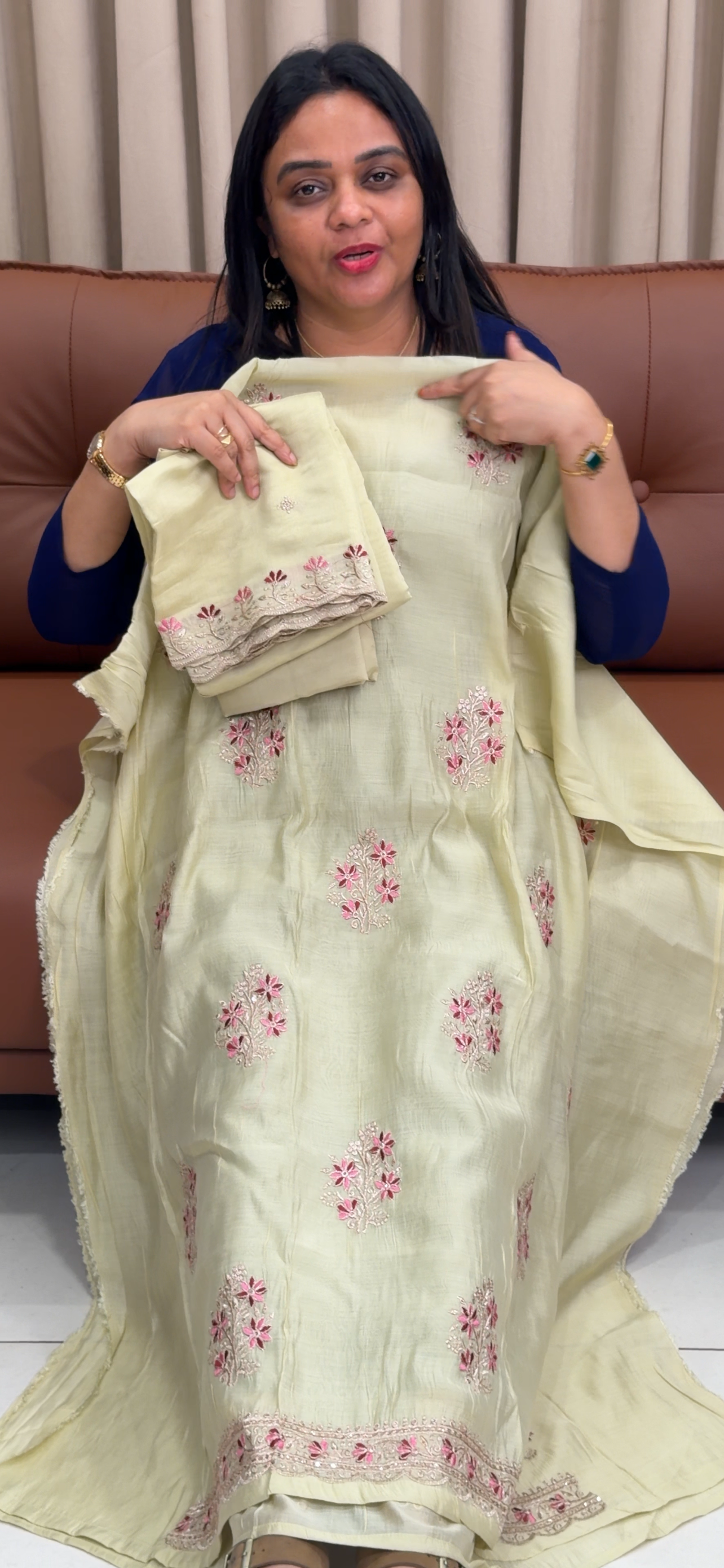MUL CHANDERI UNSTITCHED SALWAR SUITS - IHA 33651