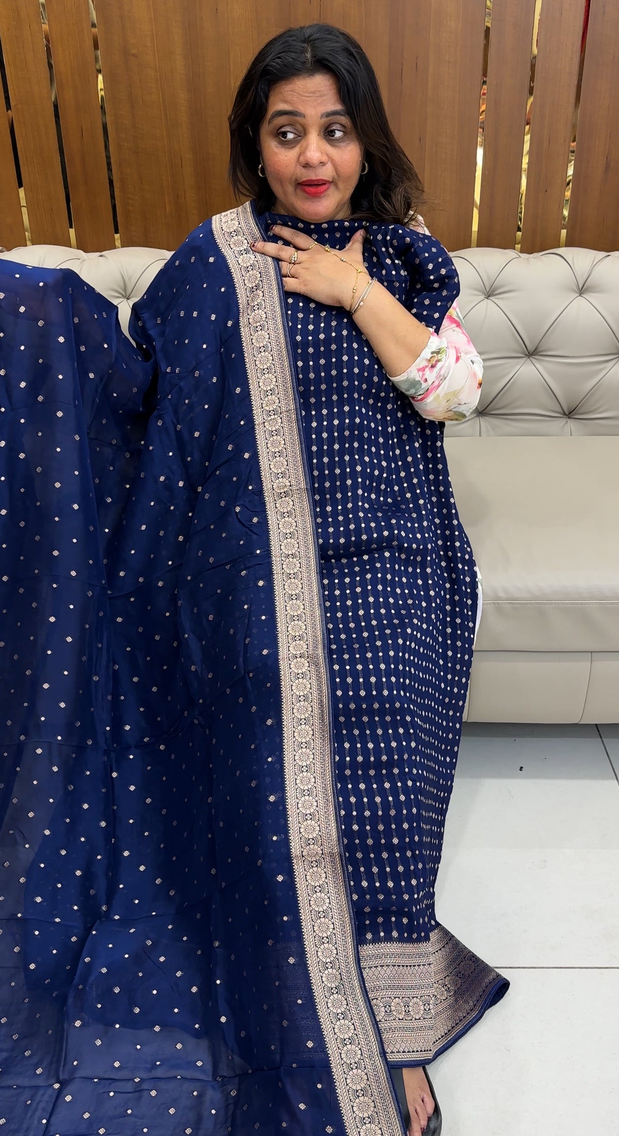 VISCOSE GEORGETTE UNSTITCHED SALWAR SUITS - IHA 26111
