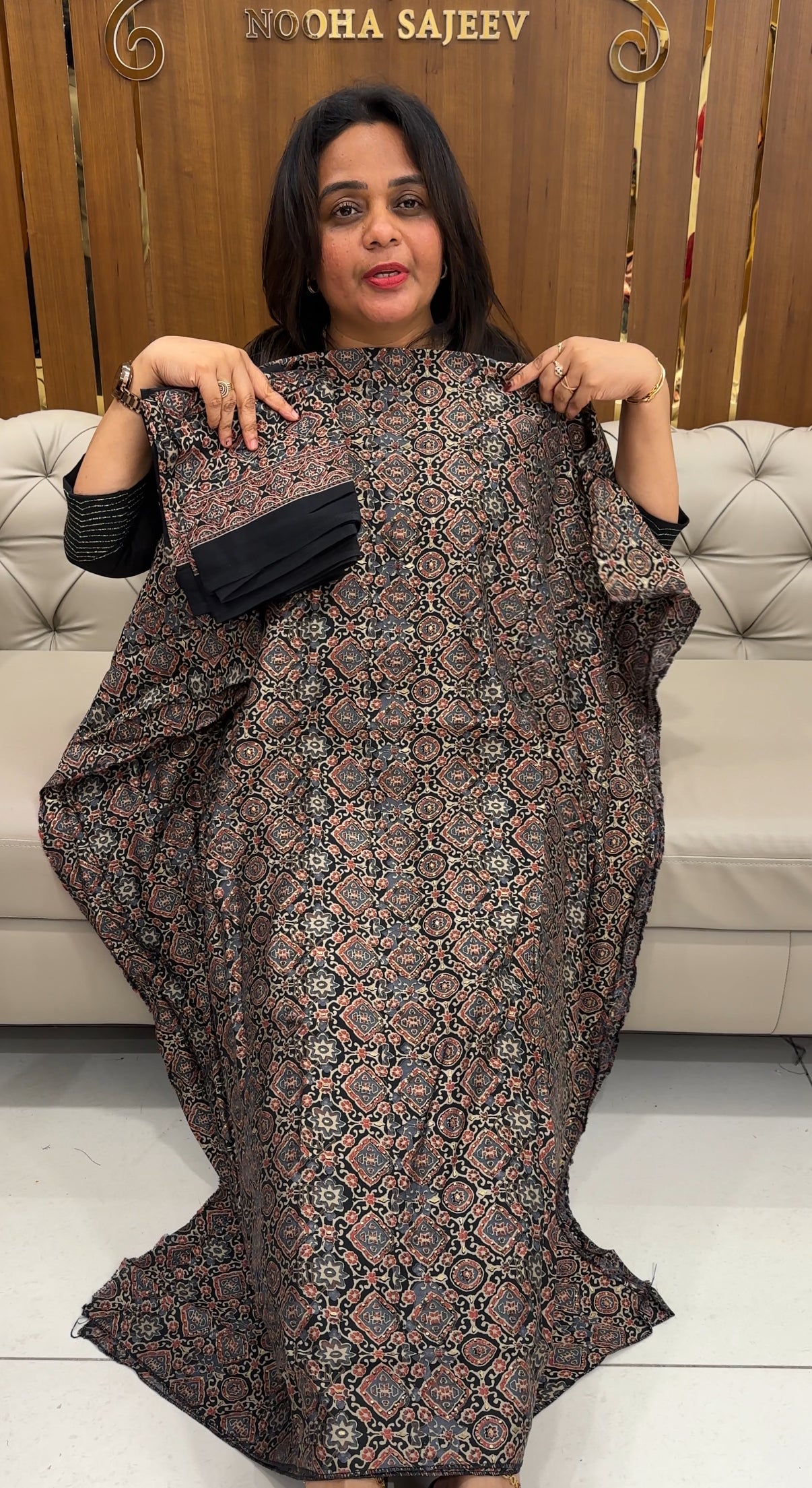 AJRAKH PRINTED UNSTITCHED SALWAR SUITS - IHA 25901
