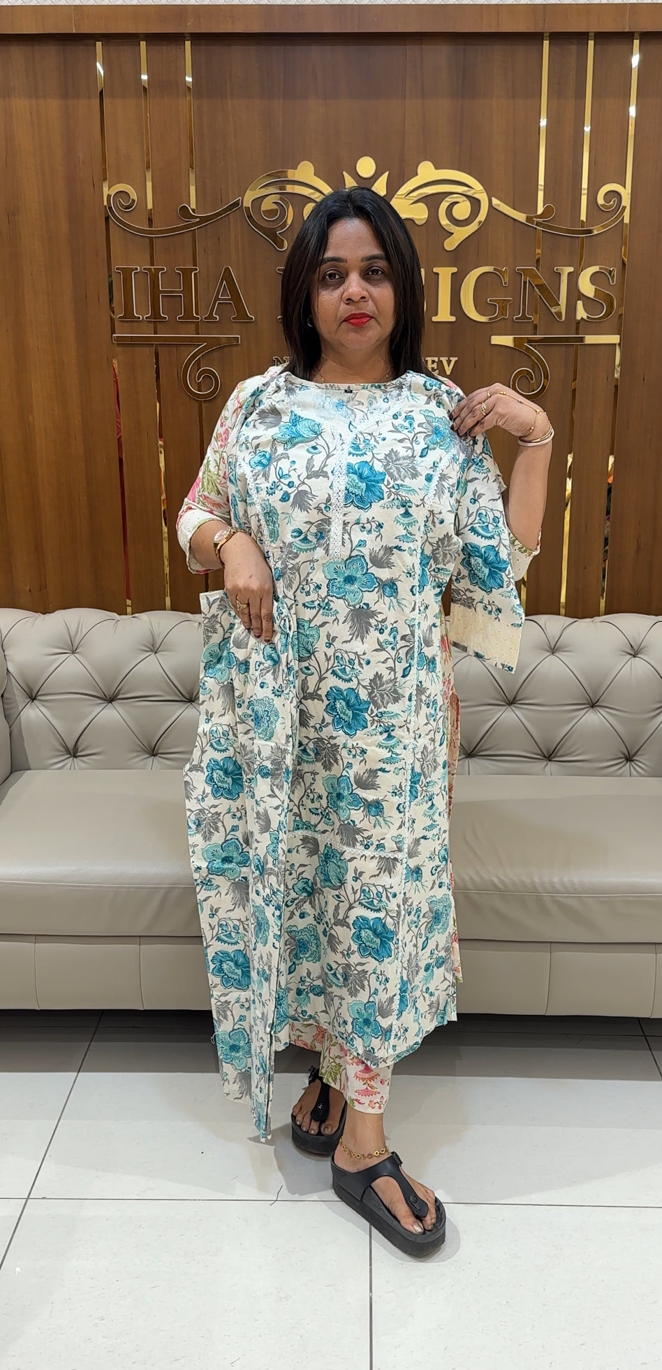 COTTON PRINTED TOP AND BOTTOM - IHA 24524