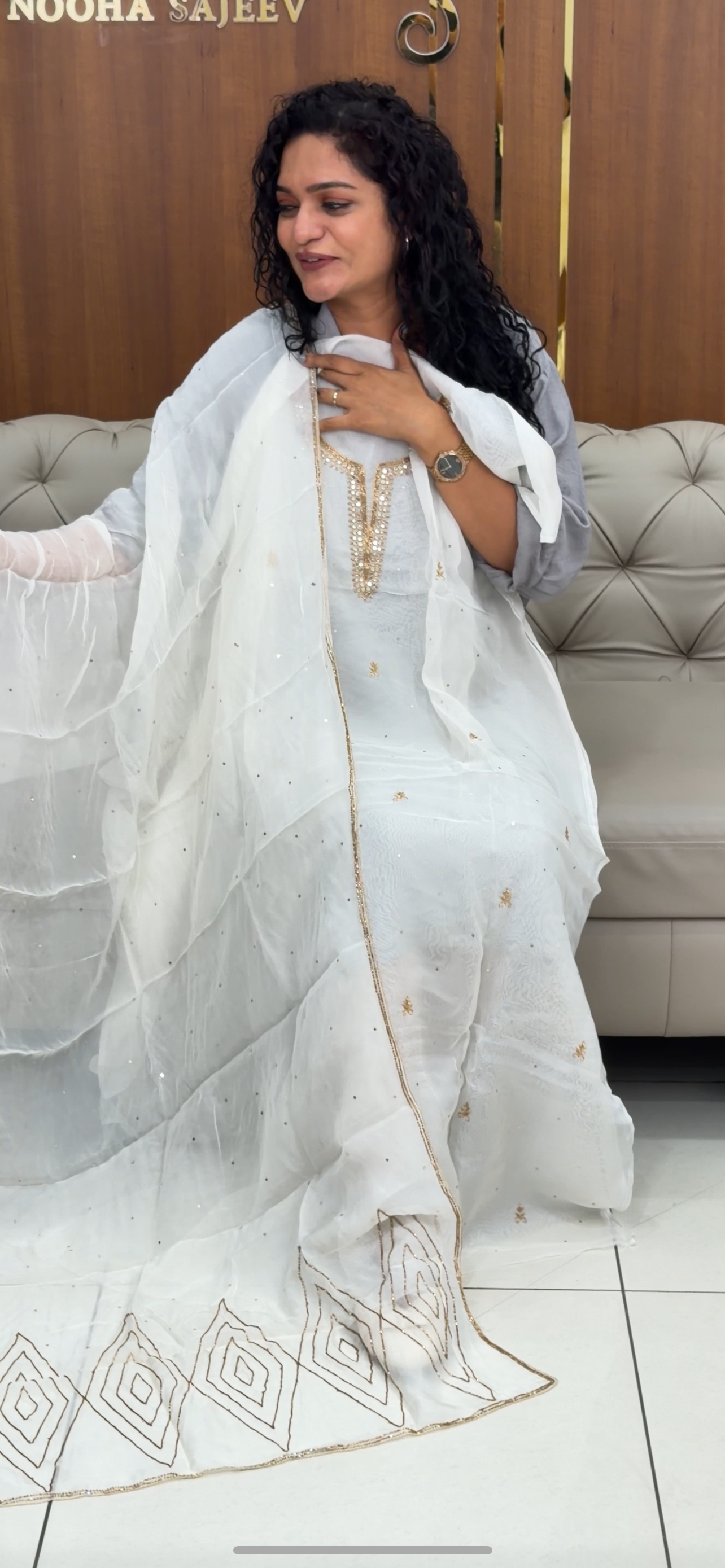 HANDWORKED UNSTITCHED SALWAR SUITS - IHA 29372