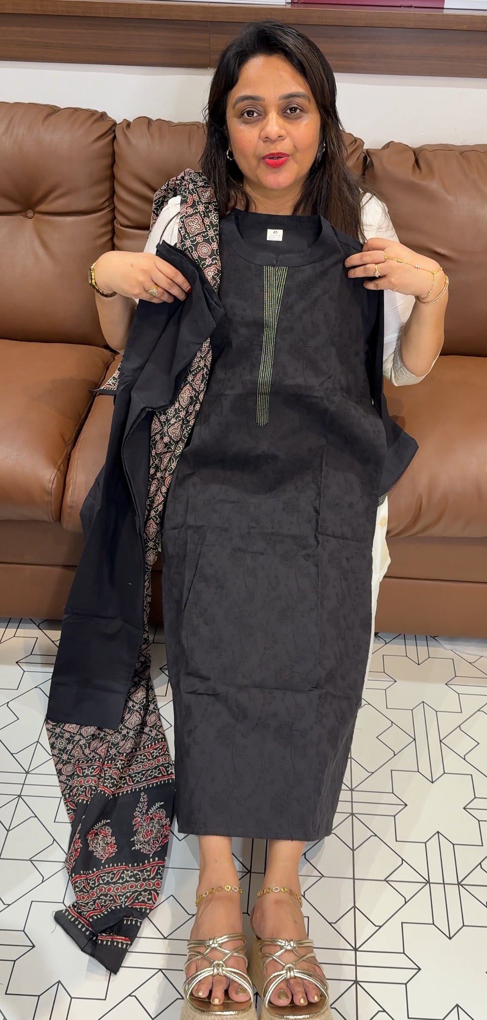 COTTON TOP, BOTTOM AND DUPATTA - IHA 24283