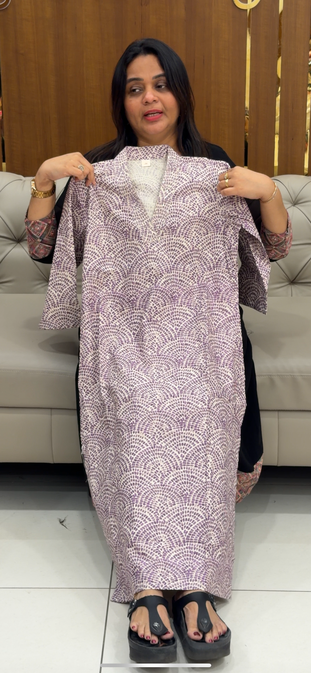 COTTON LONG SLITTED TOPS - IHA 28772