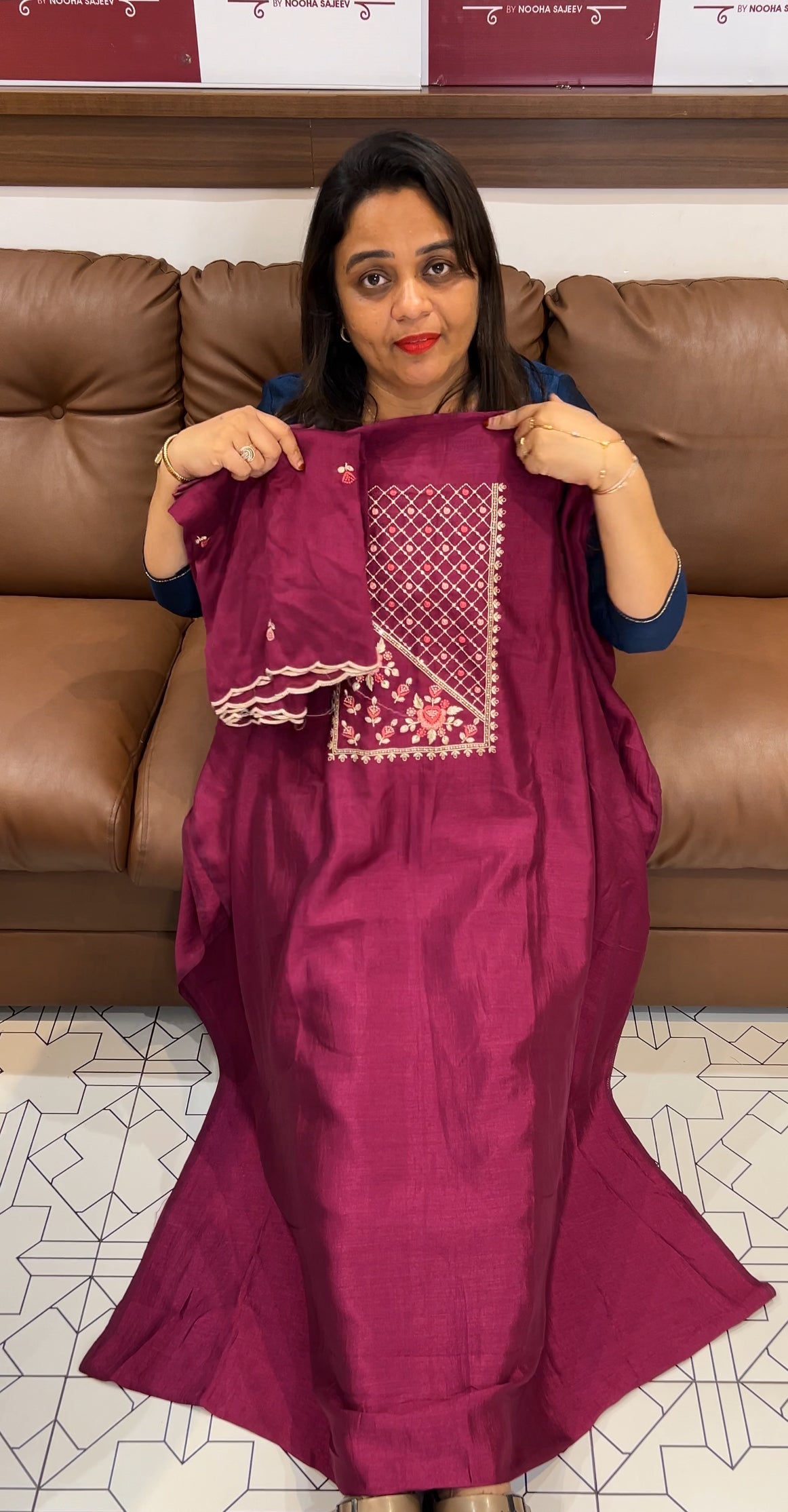 SEMI RAW SILK UNSTITCHED SALWAR SUITS - IHA 24566