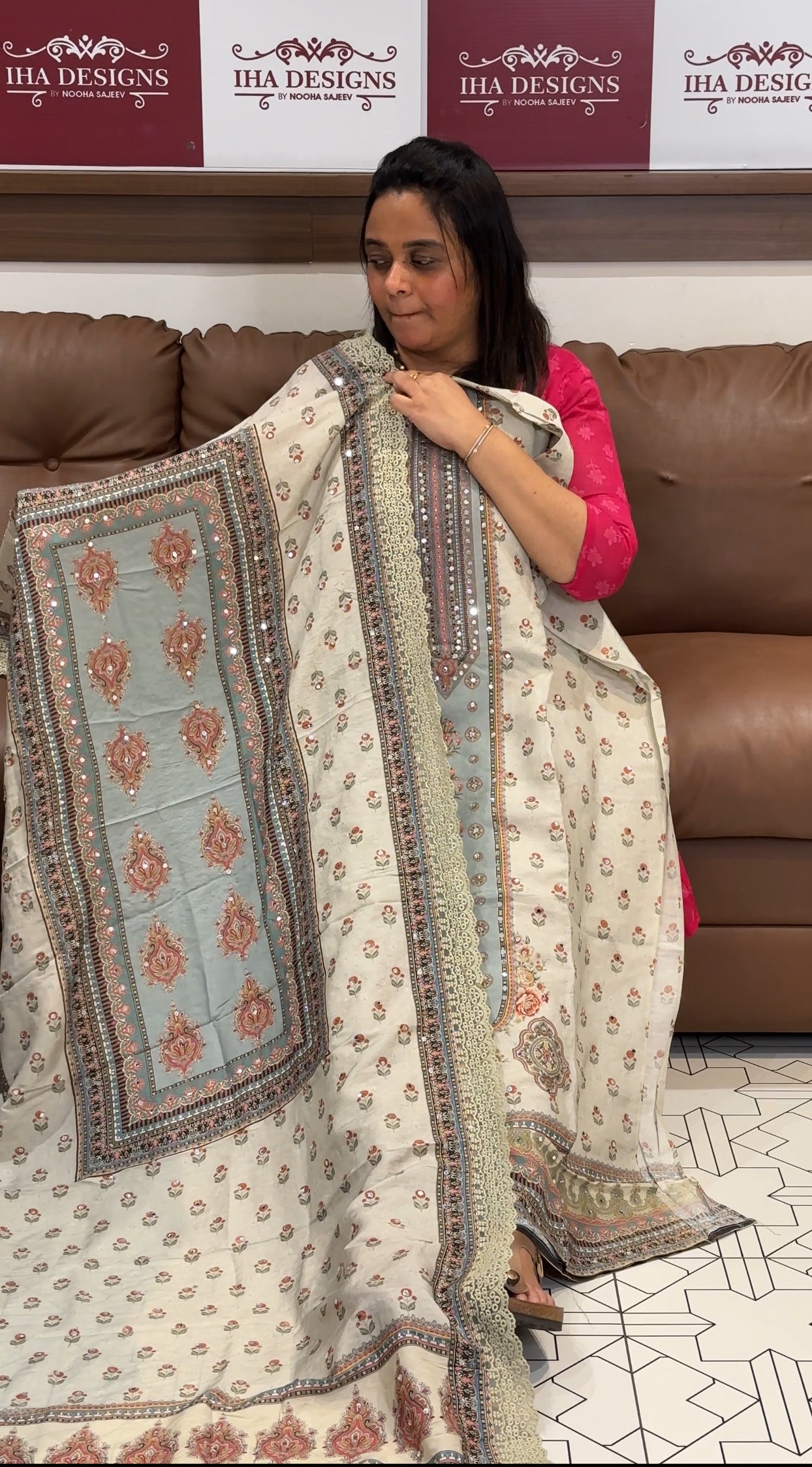 PRINTED MUSLIN SIK UNSTITCHED SALWAR SUITS - IHA 27398