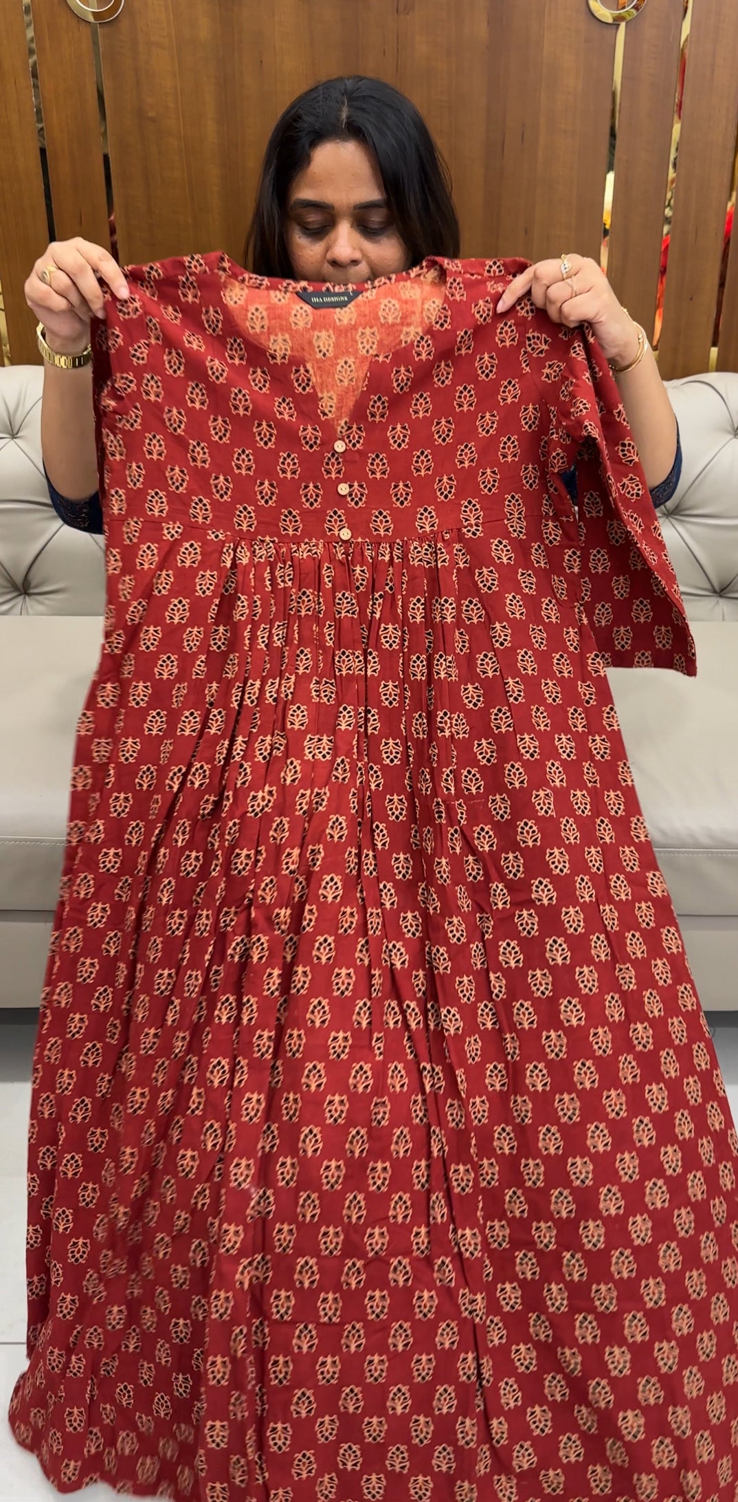 PRINTED COTTON ALINE TOPS - IHA 26980