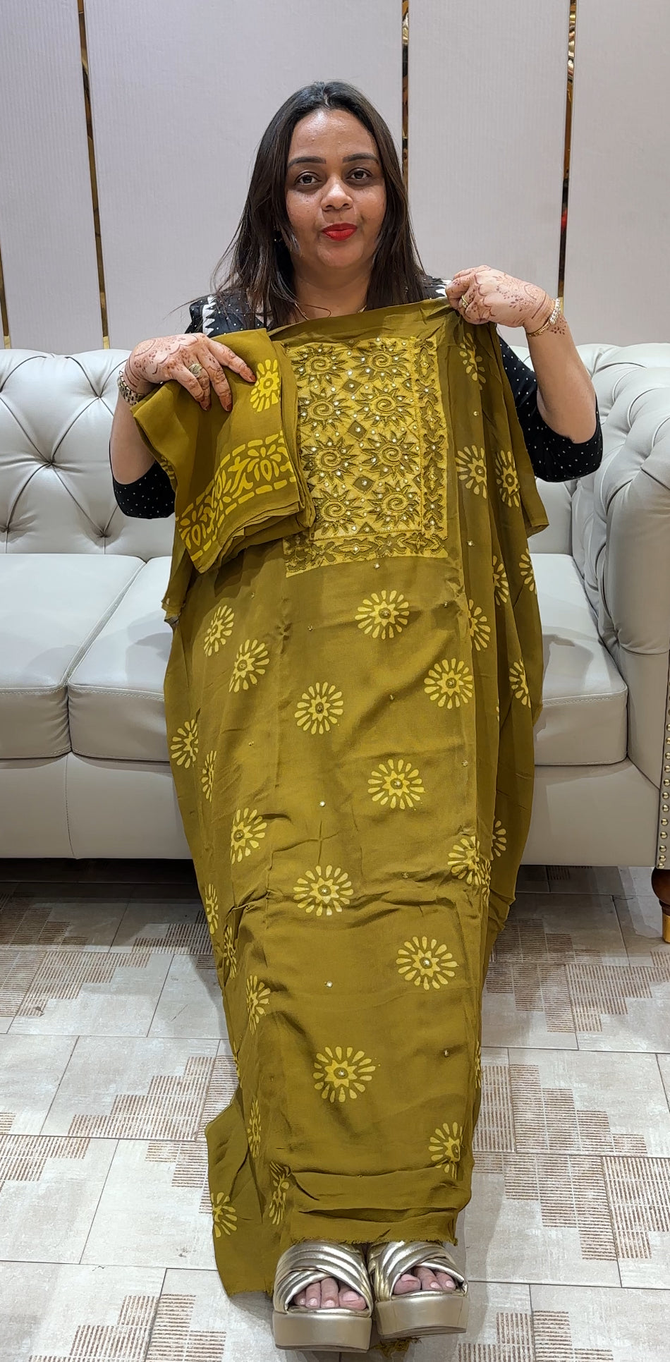 VISCOSE GEORGETTE UNSTITCHED SALWAR SUITS - IHA 22027