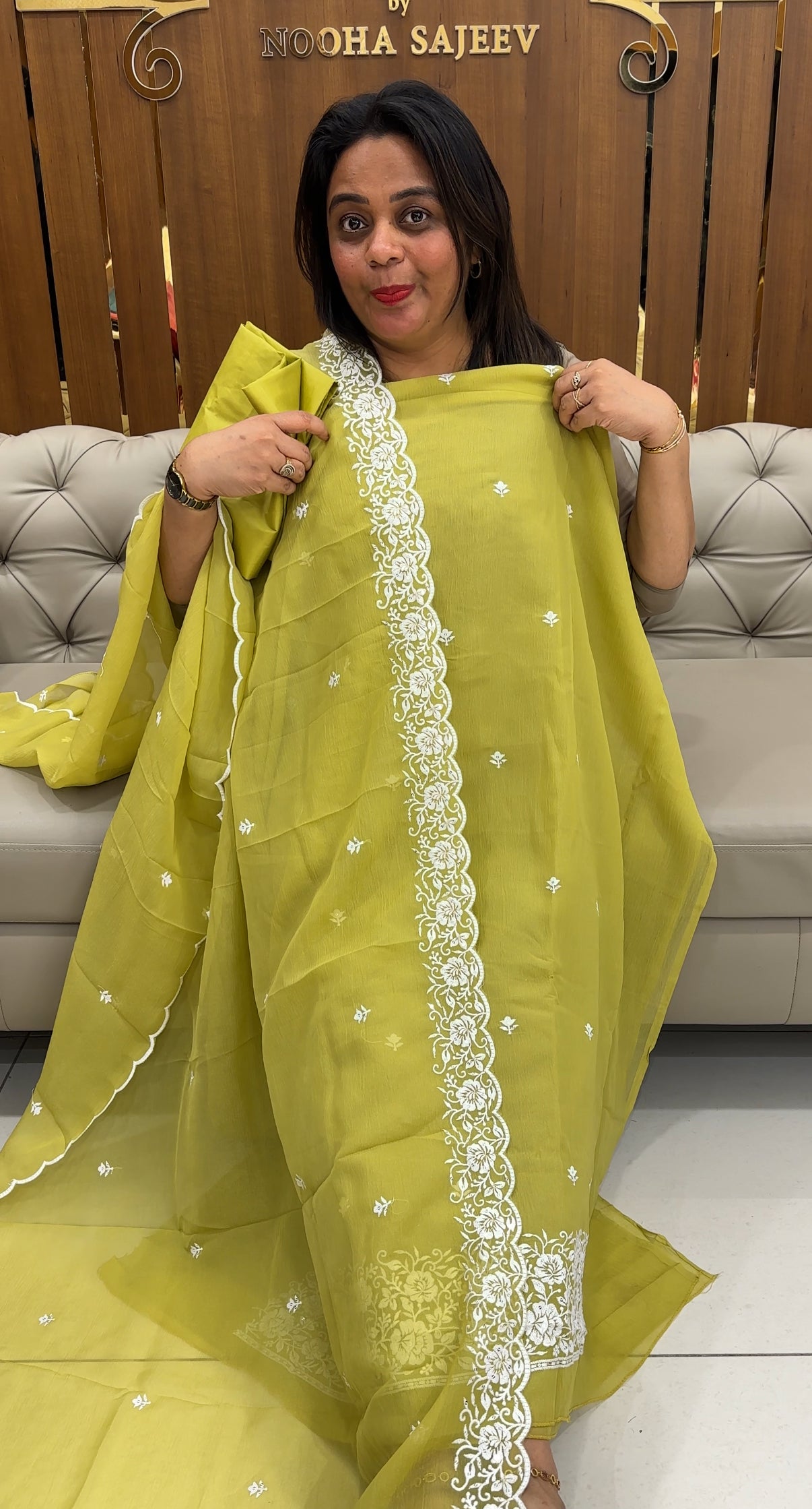 CRUSHED SHIMMER CHIFFON UNSTITCHED SALWAR SUITS - IHA 25812