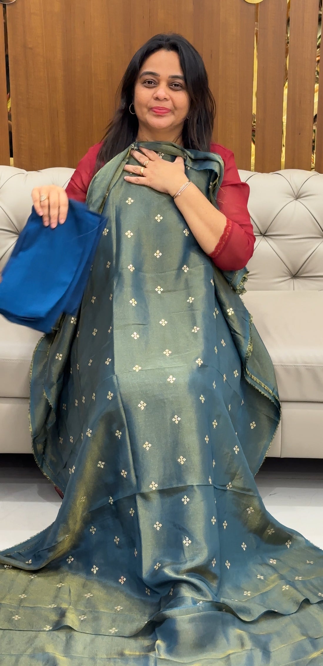 TISSUE UNSTITCHED SALWAR SUITS - IHA 29252