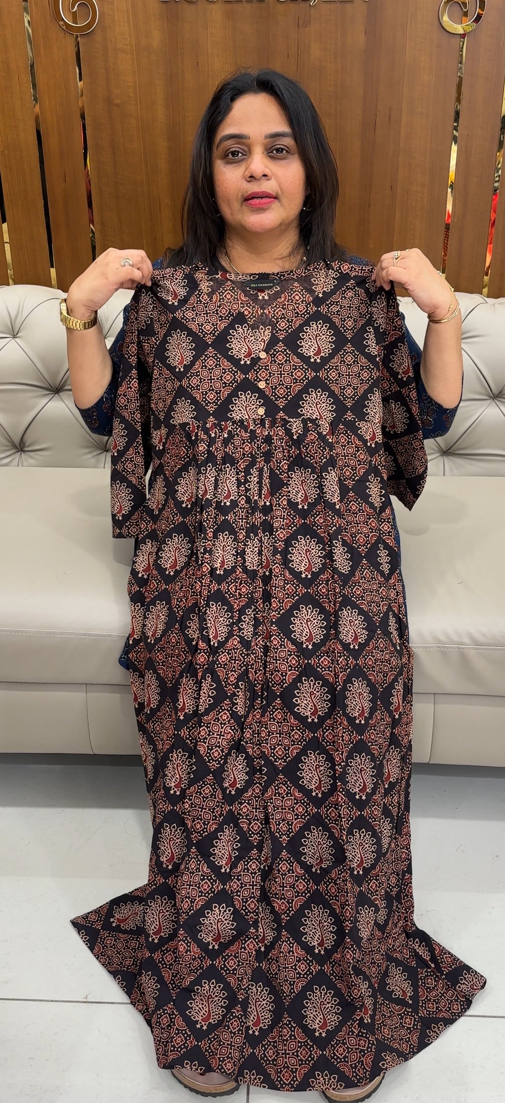 PRINTED COTTON ALINE TOPS - IHA 26980