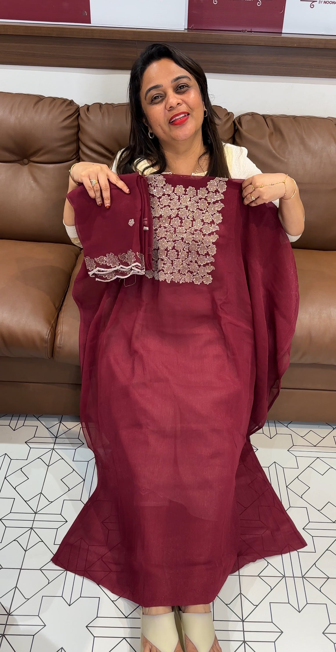 CHIFFON UNSTITCHED SALWAR SUITS - IHA 24692
