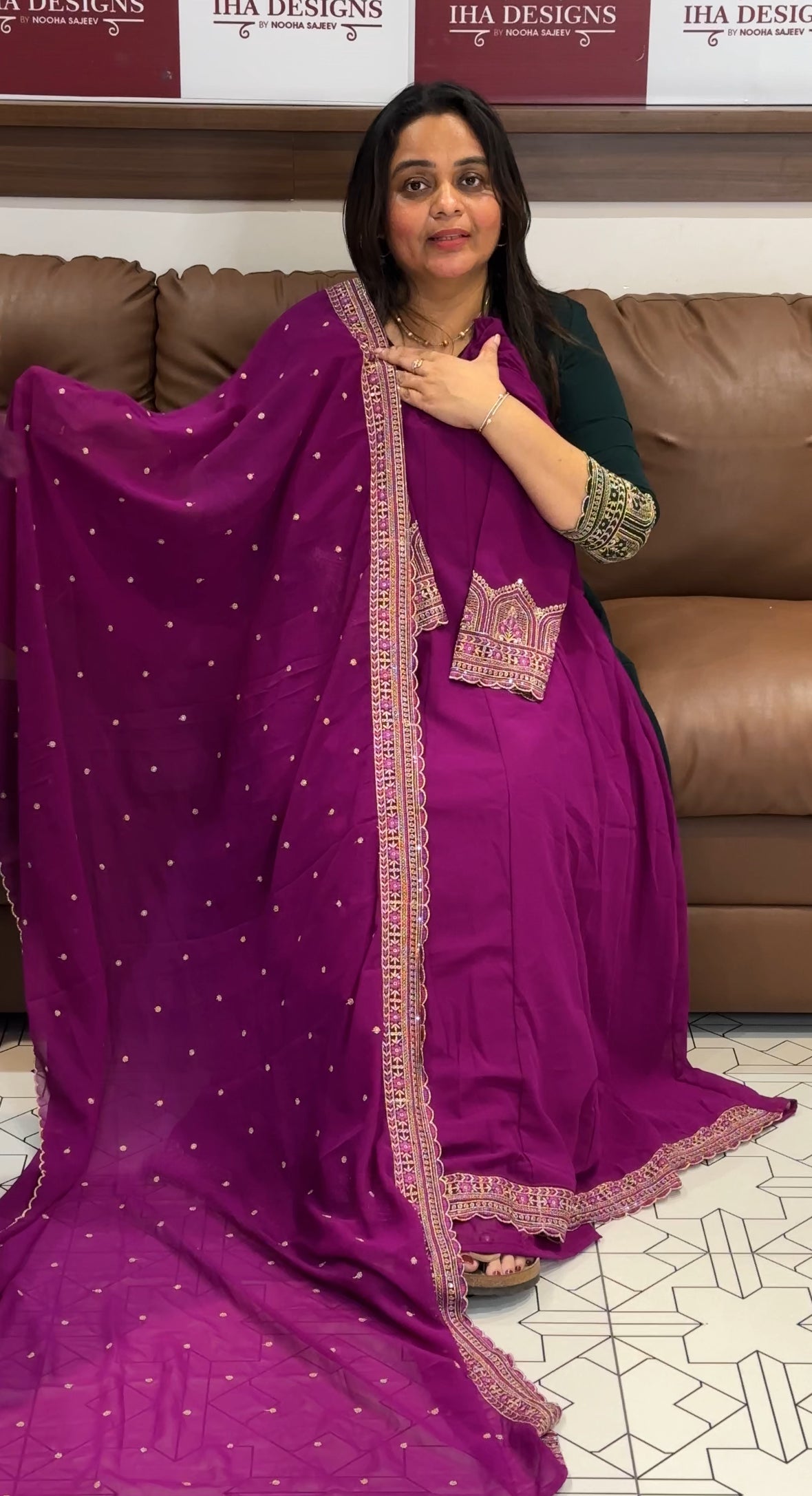 ANARKALI TOP, BOTTOM AND DUPATTA - IHA 27358