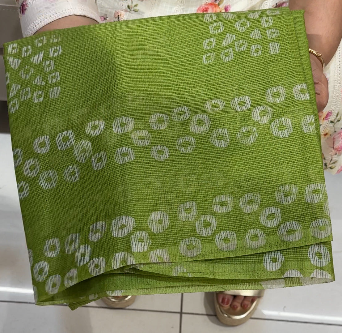 NET KOTA BATIK PRINTED SAREES - IHA 25039