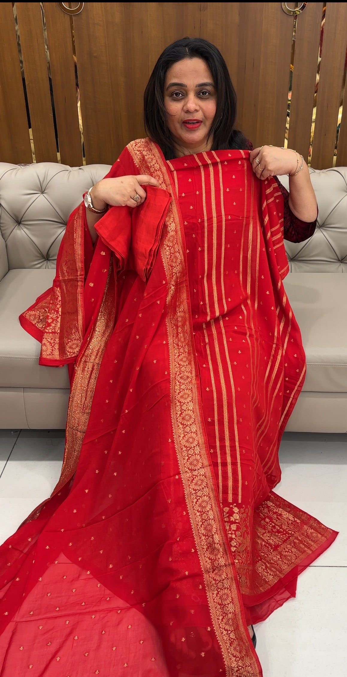 GEORGETTE BANARASI UNSTITCHED SALWAR SUITS - IHA 26039