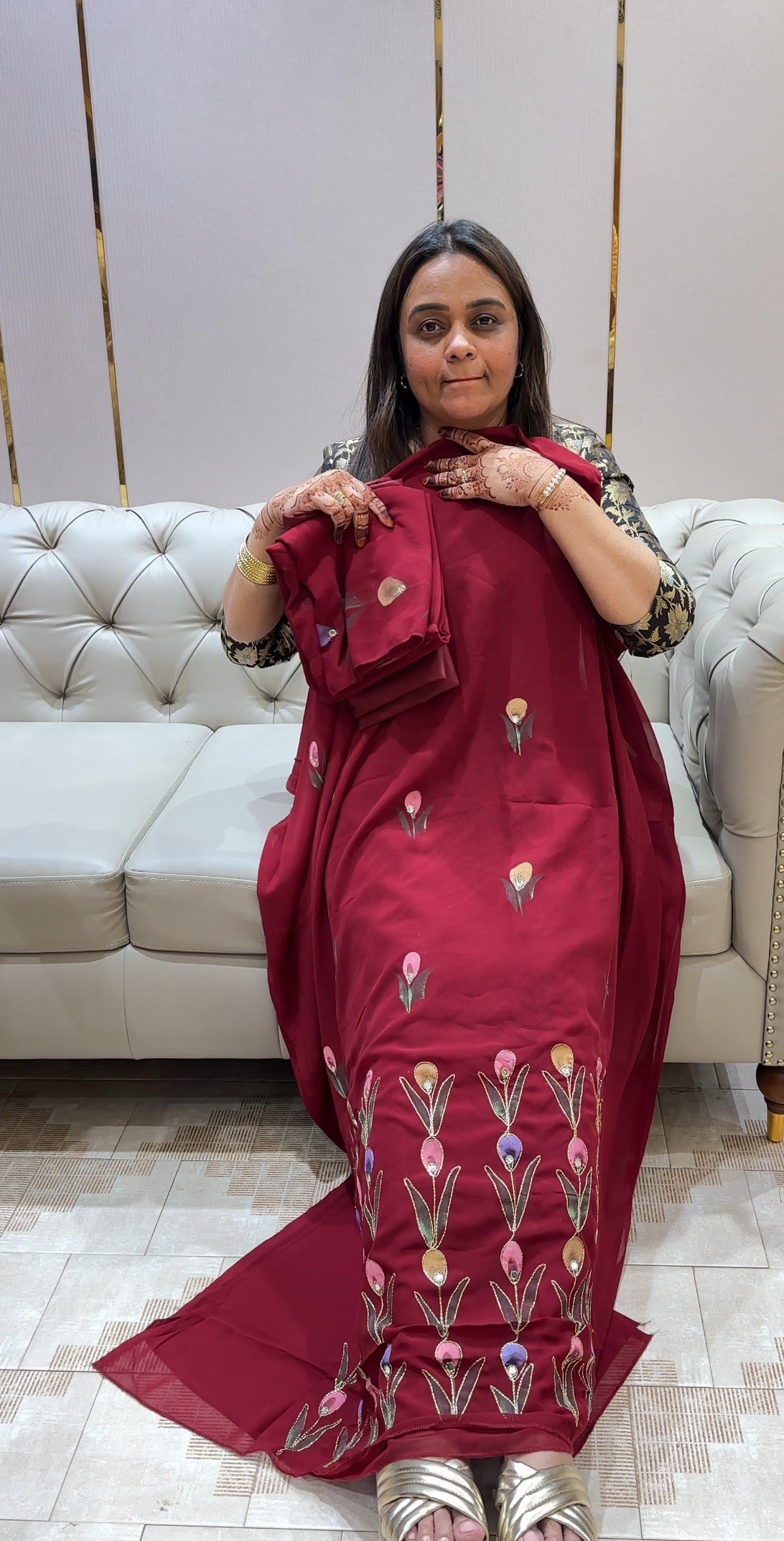 FAUX GEORGETTE UNSTITCHED SALWAR SUITS - IHA 21910