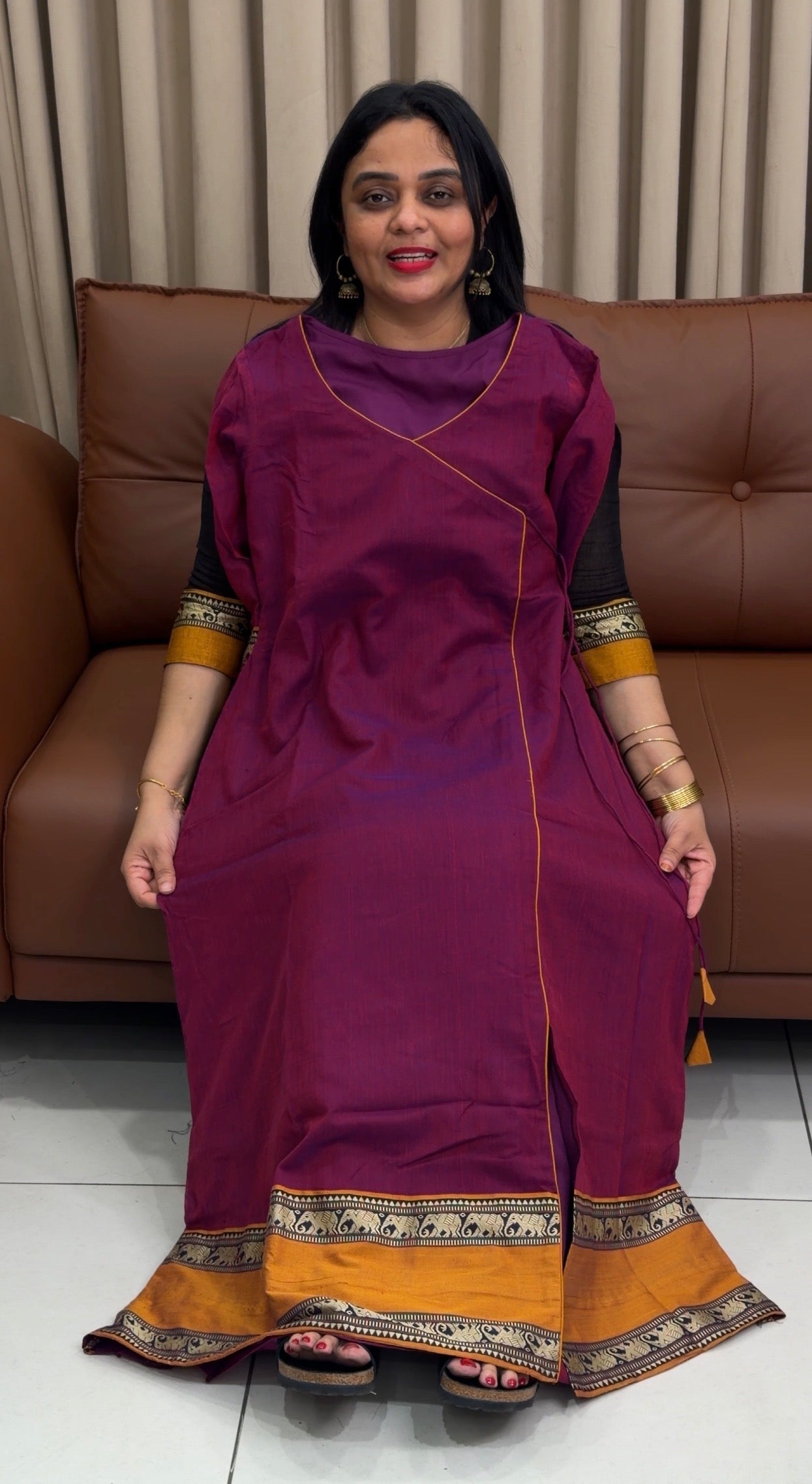 IHA'S IN-HOUSE HANDLOOM COTTON ALINE TOPS - IHA 34107