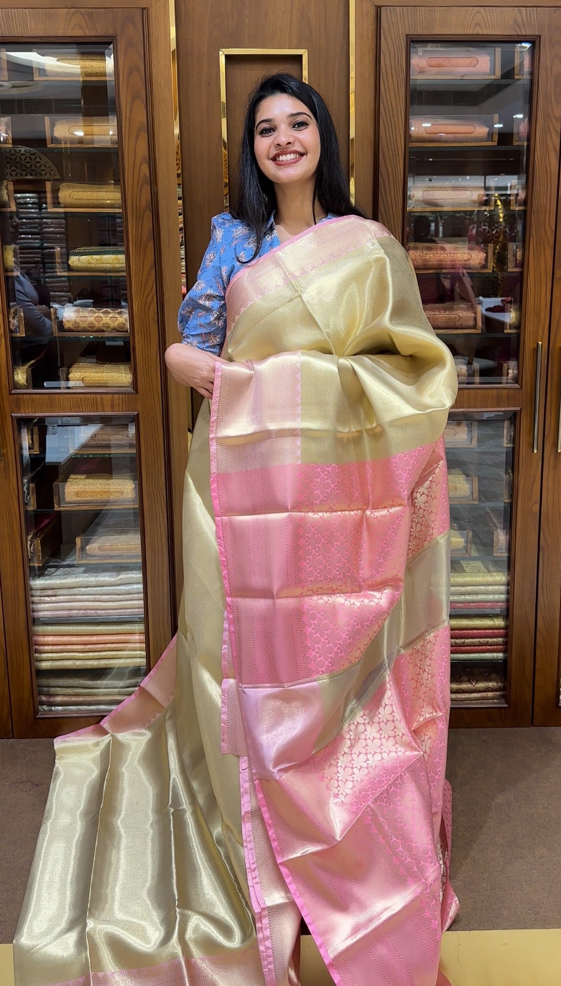 SEMI TISSUE SAREES - IHA 25139