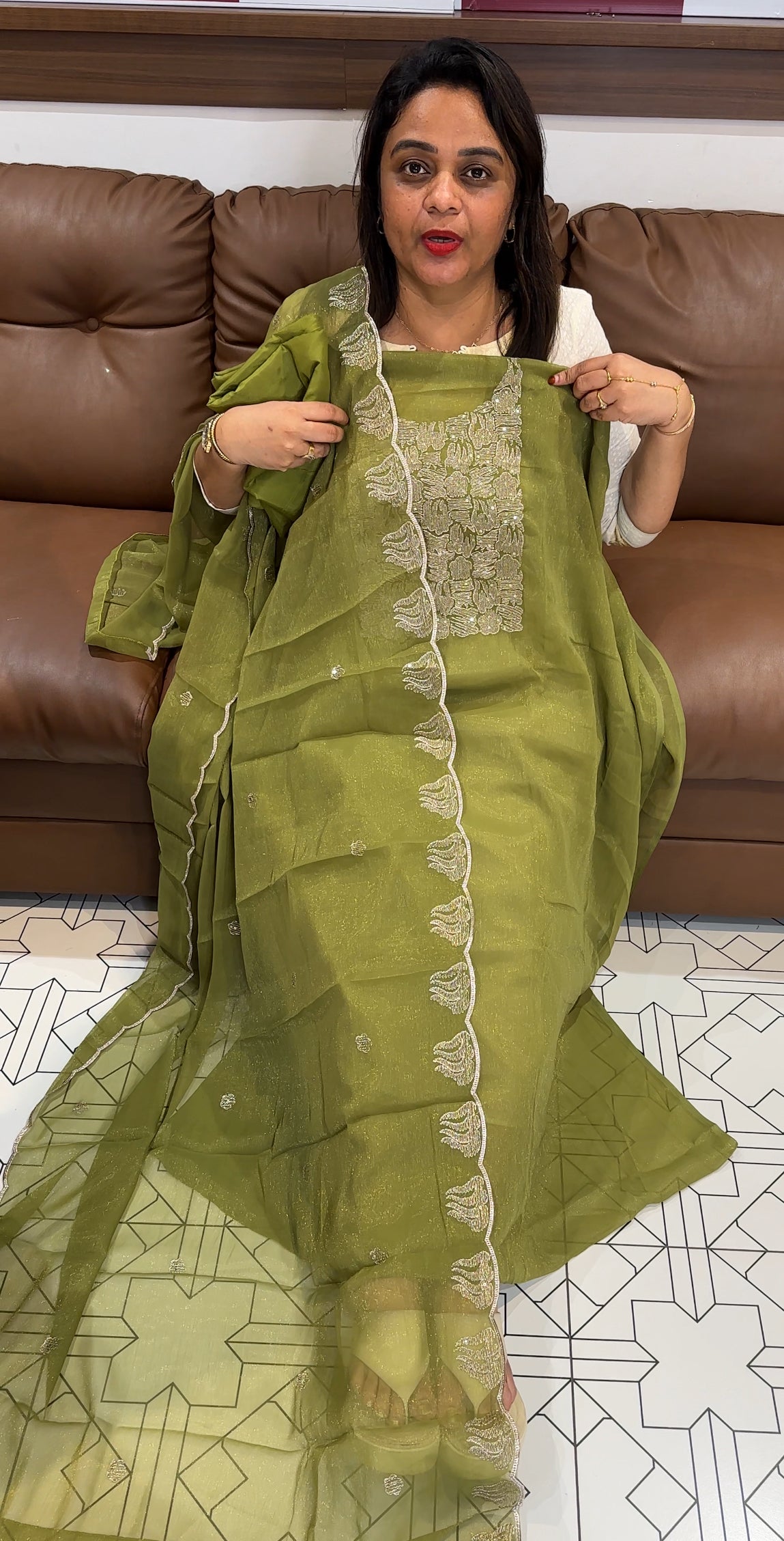 CHIFFON UNSTITCHED SALWAR SUITS - IHA 24691